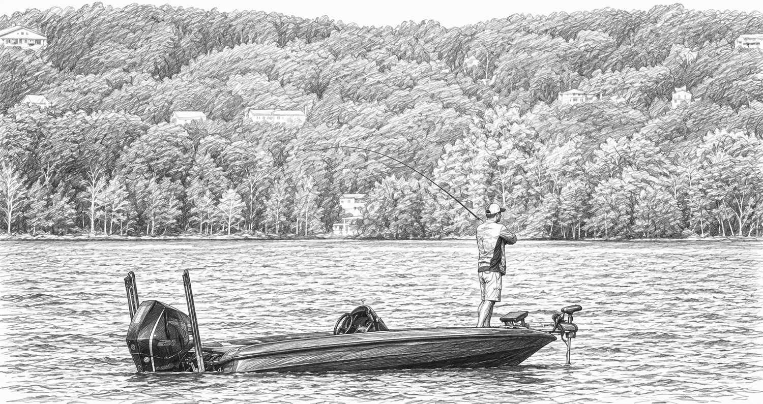 Suspended Fish Drop Shot: Targeting Bass in the Middle of the Water Column