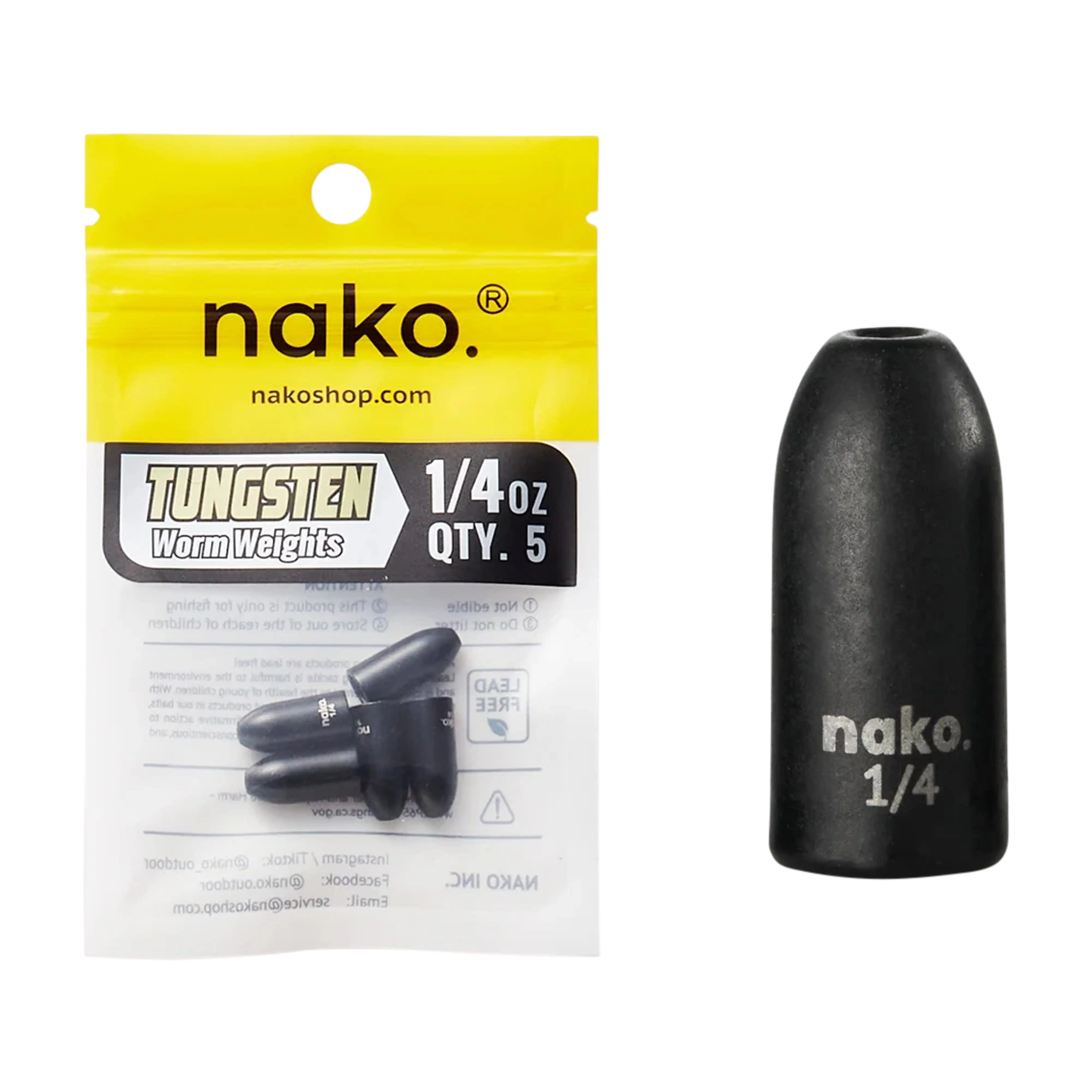Nako Tungsten Worm Weights - 5pk