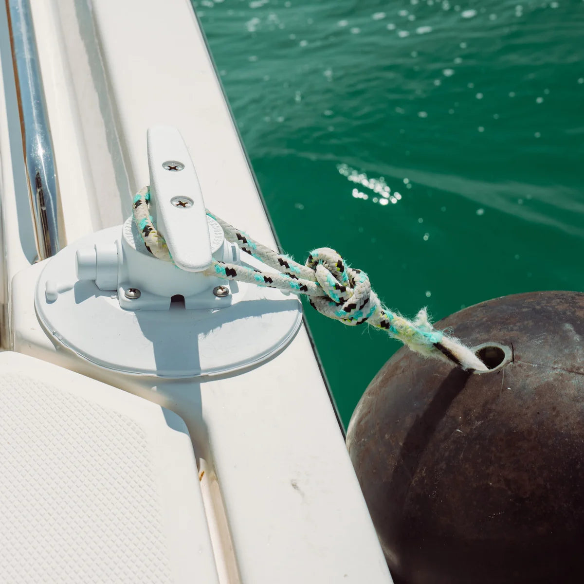 SeaSucker 4.5" Basic Cleat - White on Boat