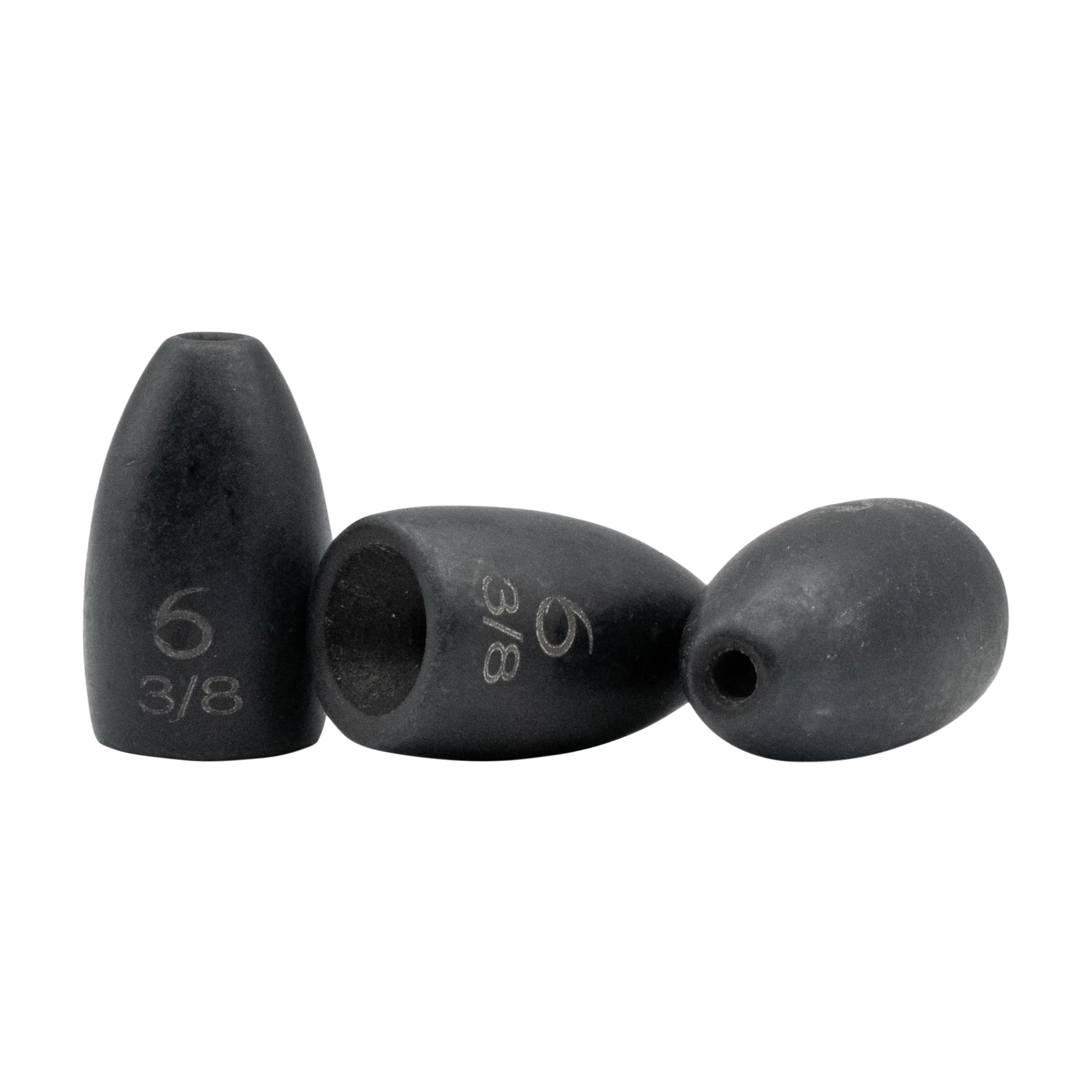 Pitch Black Tungsten Flipping Weights size example