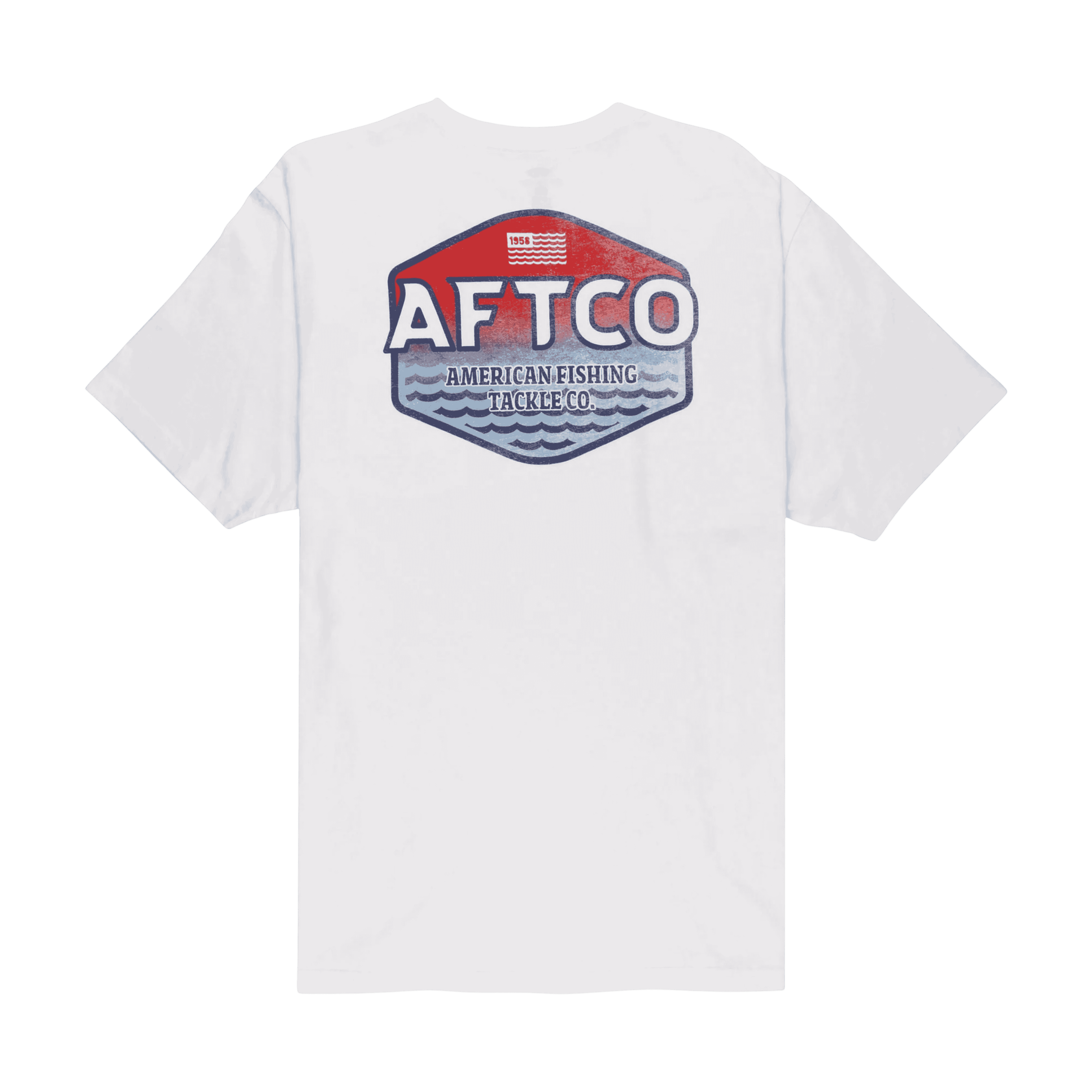 AFTCO Men’s Sunset Short Sleeve T-Shirt – Cotton Pocket Tee