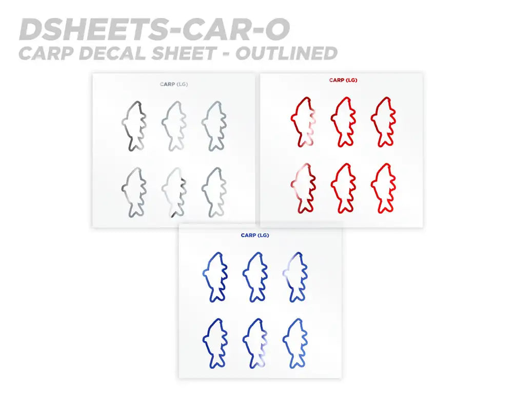 Mud Hole Carp Silhouette Rod Decals - Peel & Stick