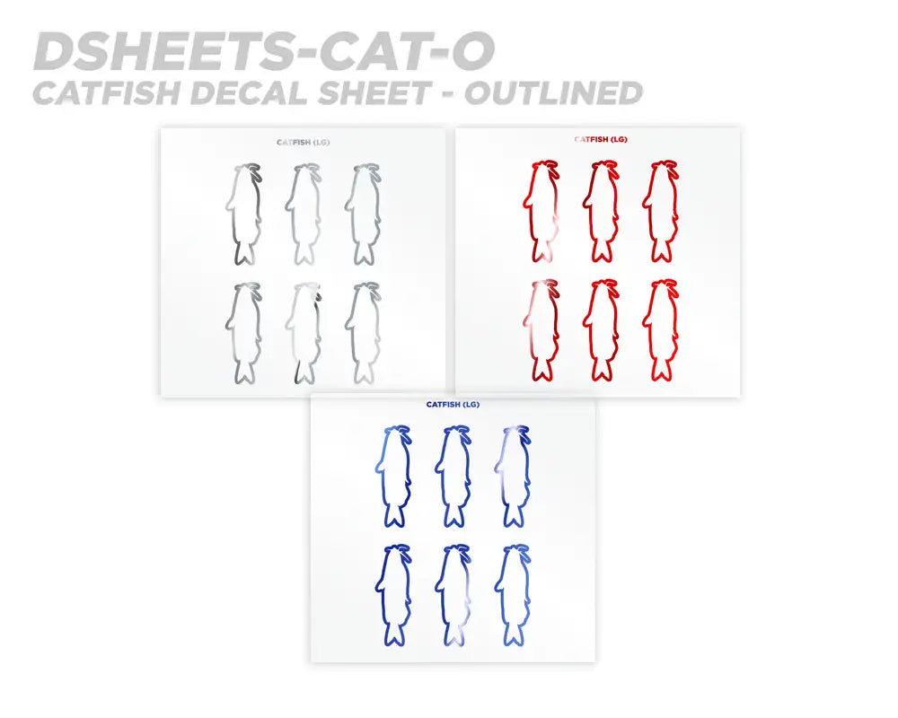 Mud Hole Catfish Silhouette Rod Decals - Peel & Stick