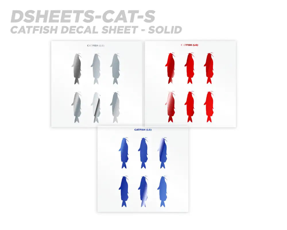 Mud Hole Catfish Silhouette Rod Decals - Peel & Stick