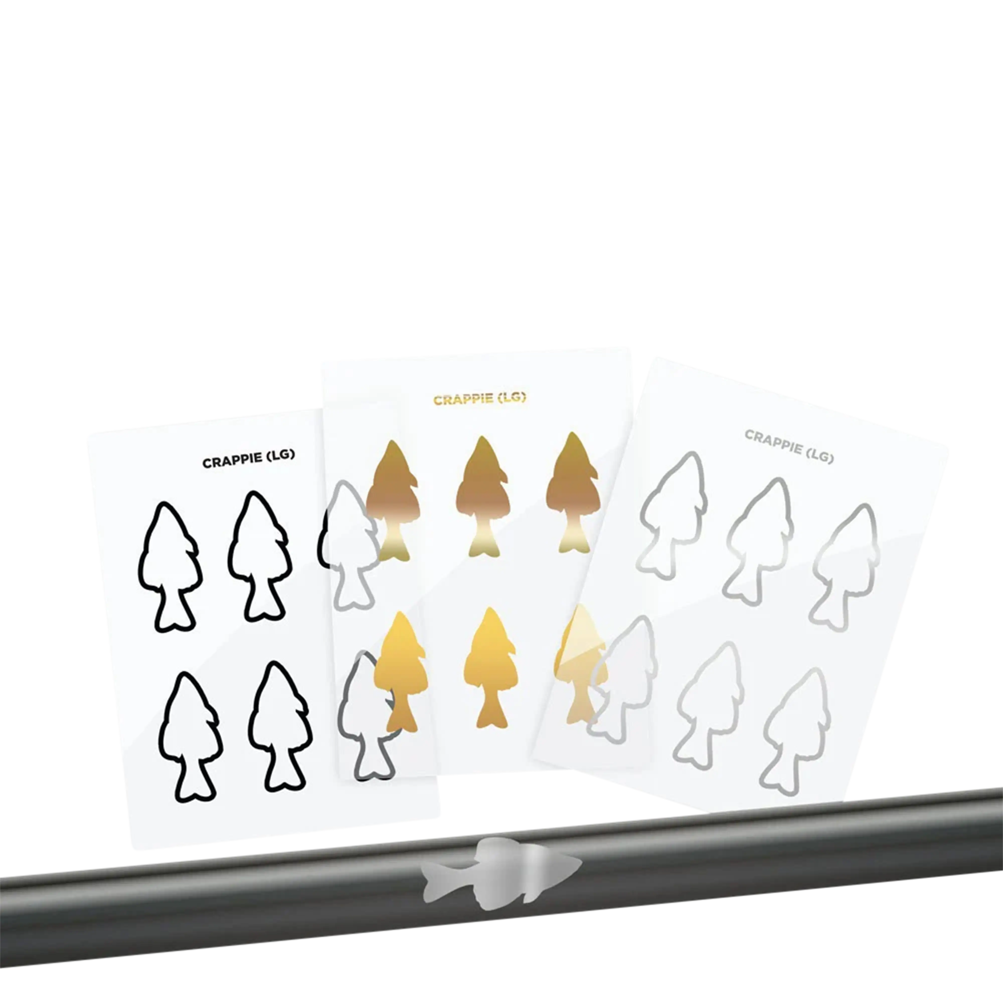 Mud Hole Crappie Silhouette Rod Decals - Peel & Stick