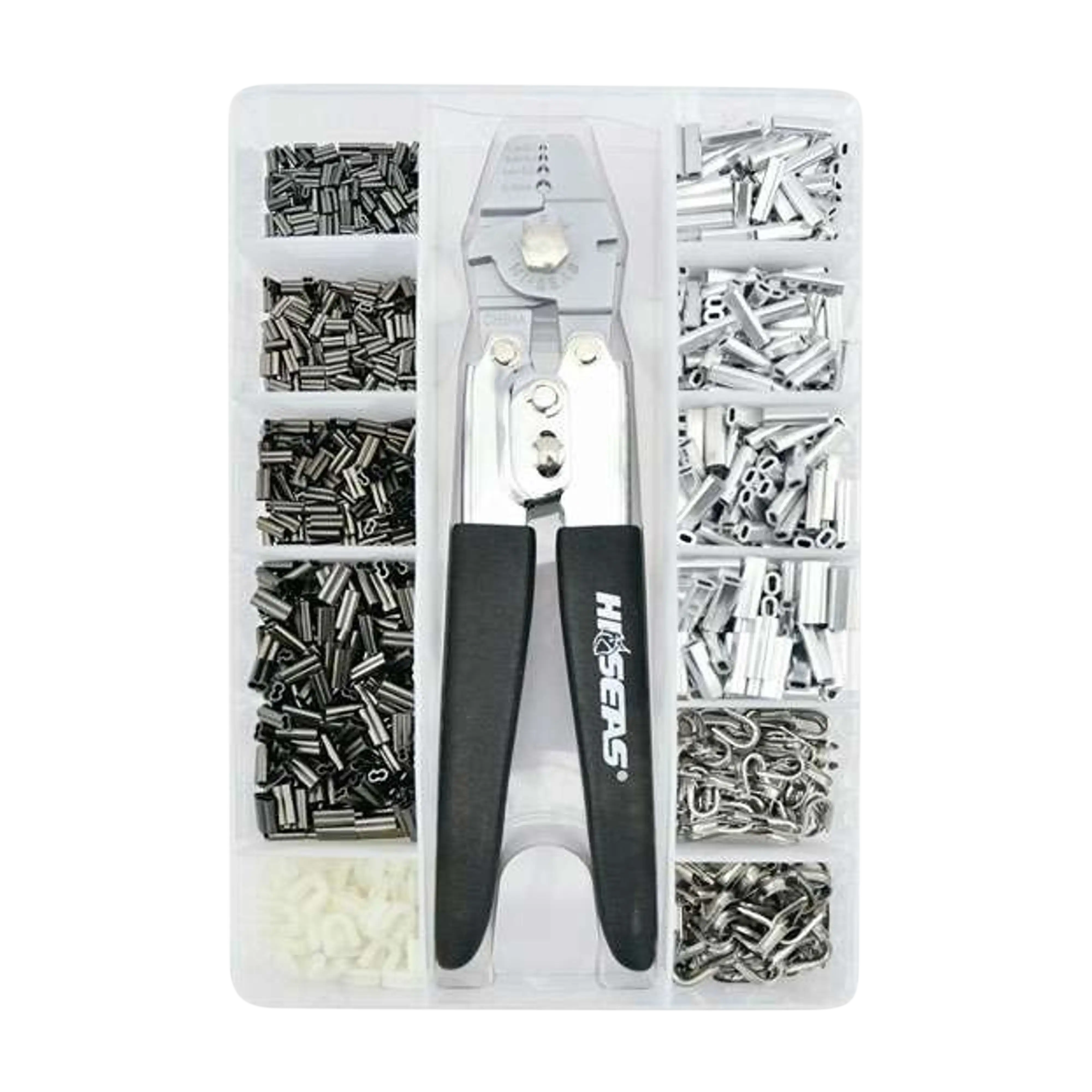 Hi-Seas Deluxe Rigging Kit - Copper Mini Double Barrel Sleeves & Crimping Tool