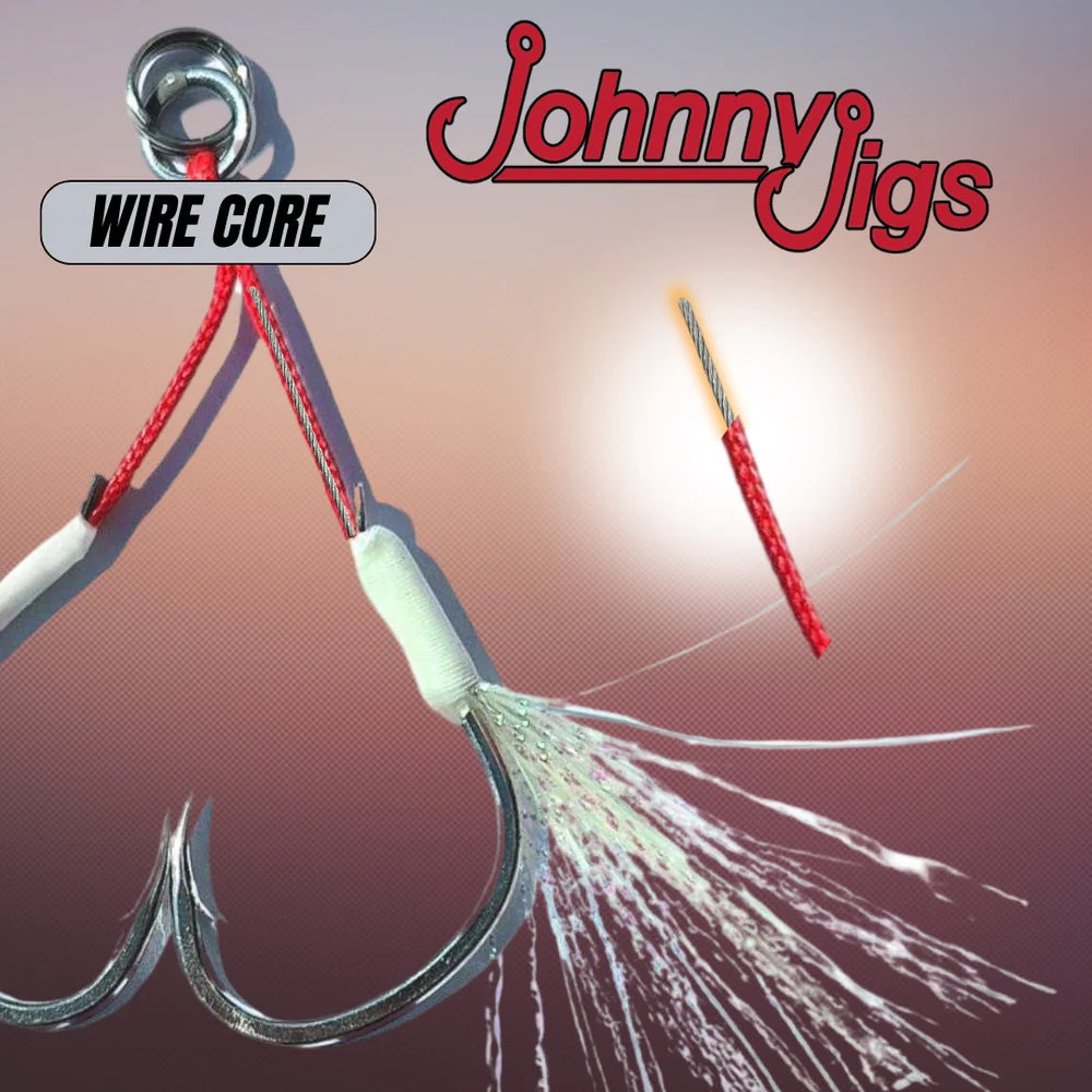 Johnny Jigs Pro Jigger Wire Core Twin Assist Hooks