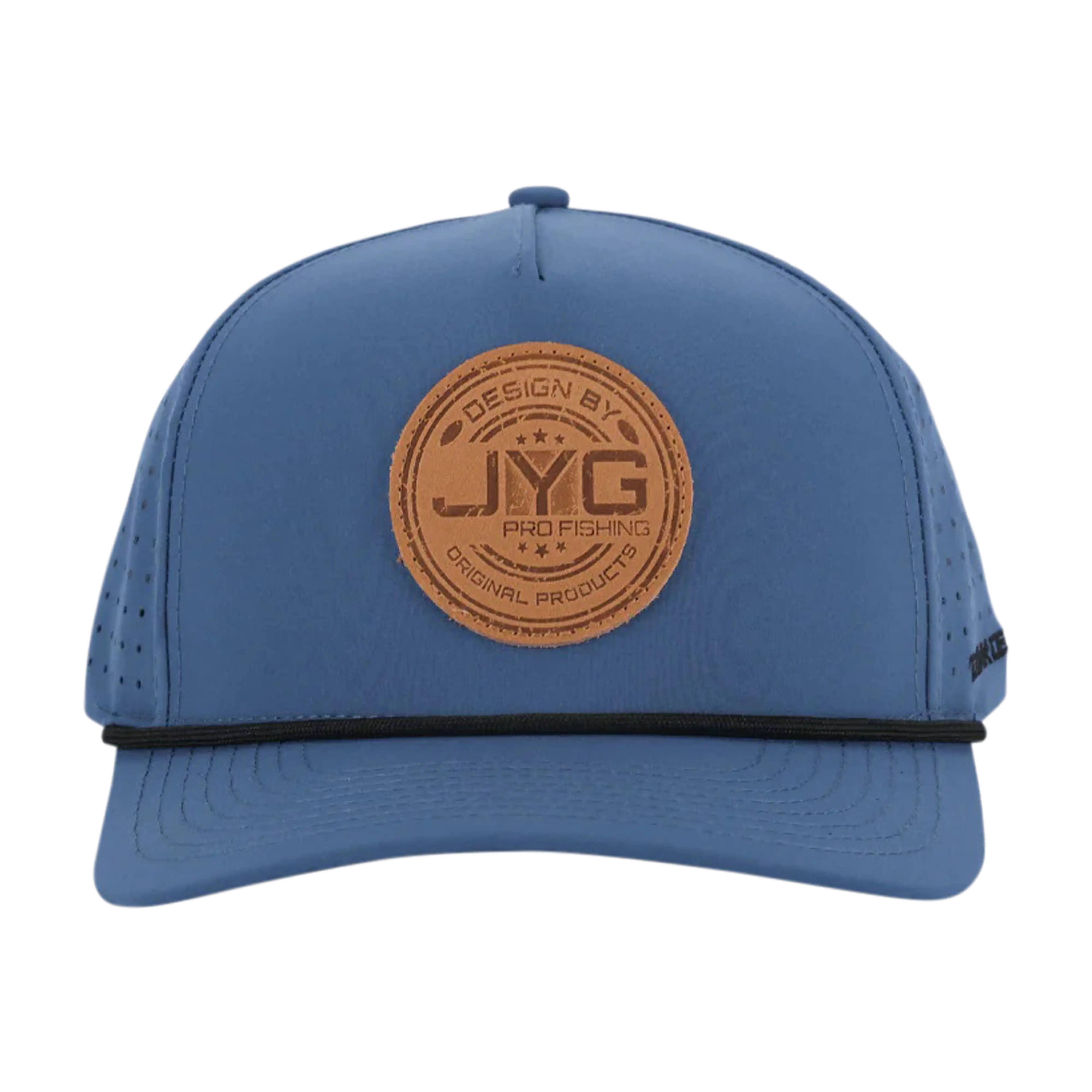 JYG Profishing Navy Leather Patch 5-Panel Hat
