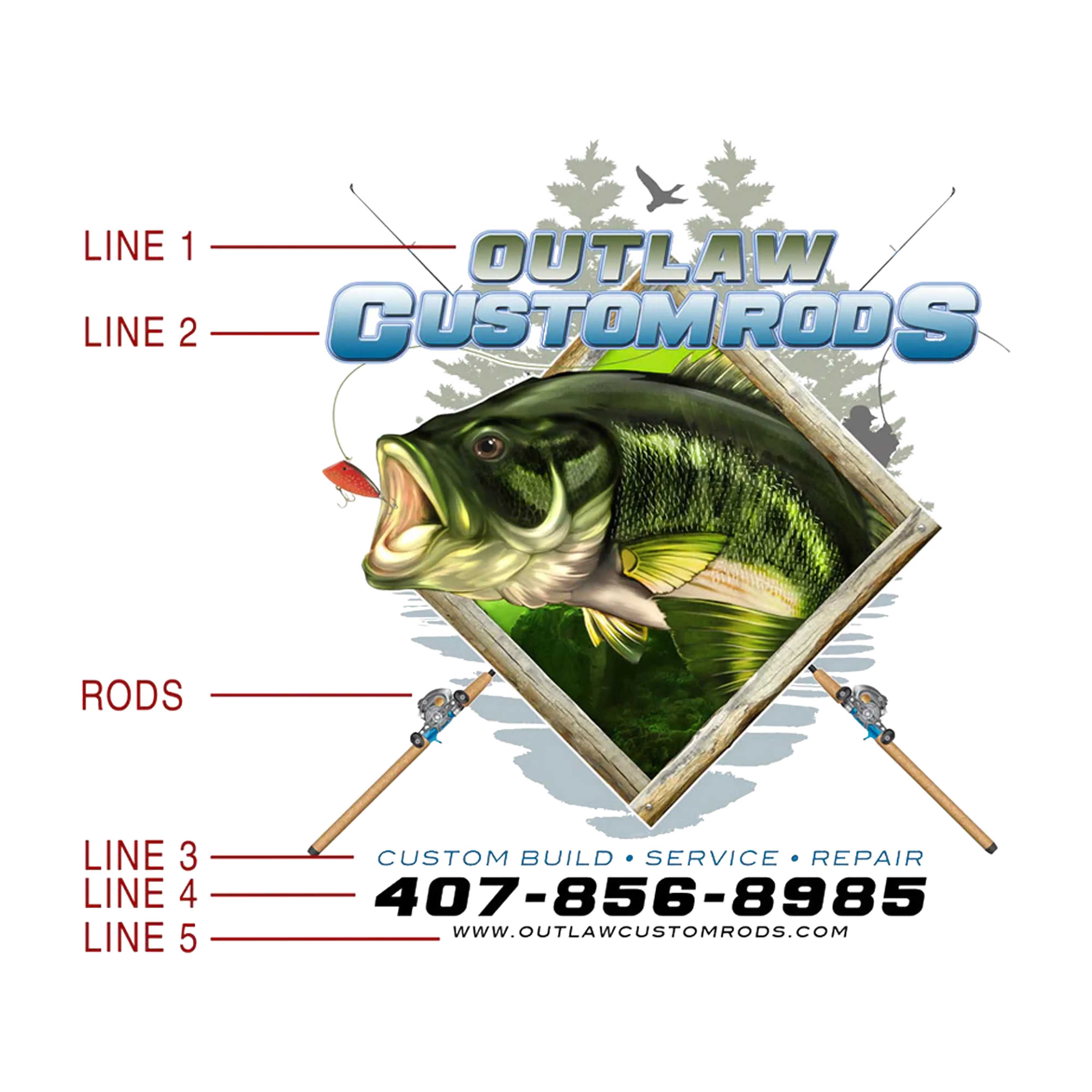 Custom T-Shirt: Largemouth Bass Chasing Lure