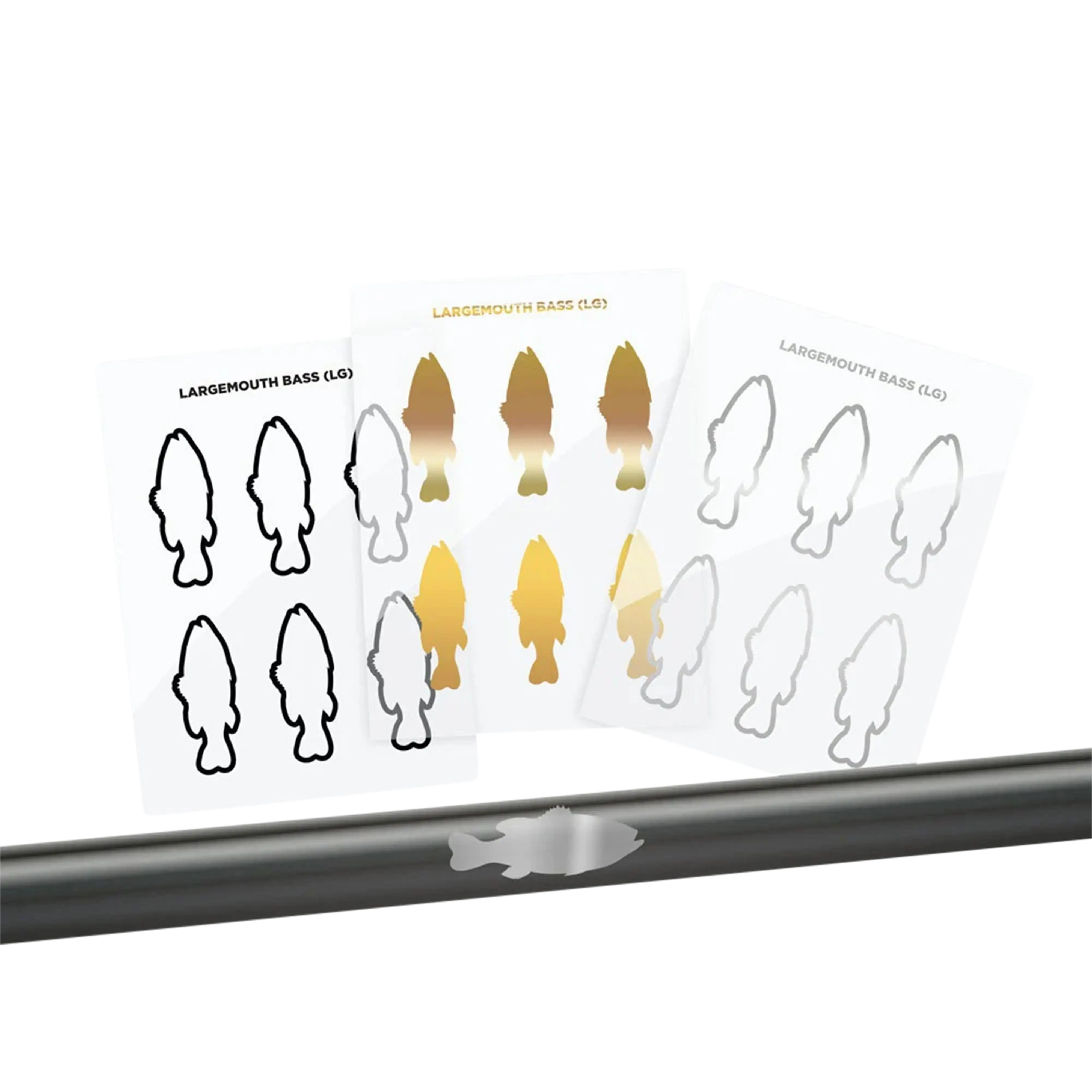 Mud Hole Largemouth Bass Silhouette Rod Decals - Peel & Stick