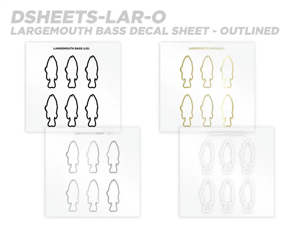 Mud Hole Largemouth Bass Silhouette Rod Decals - Peel & Stick