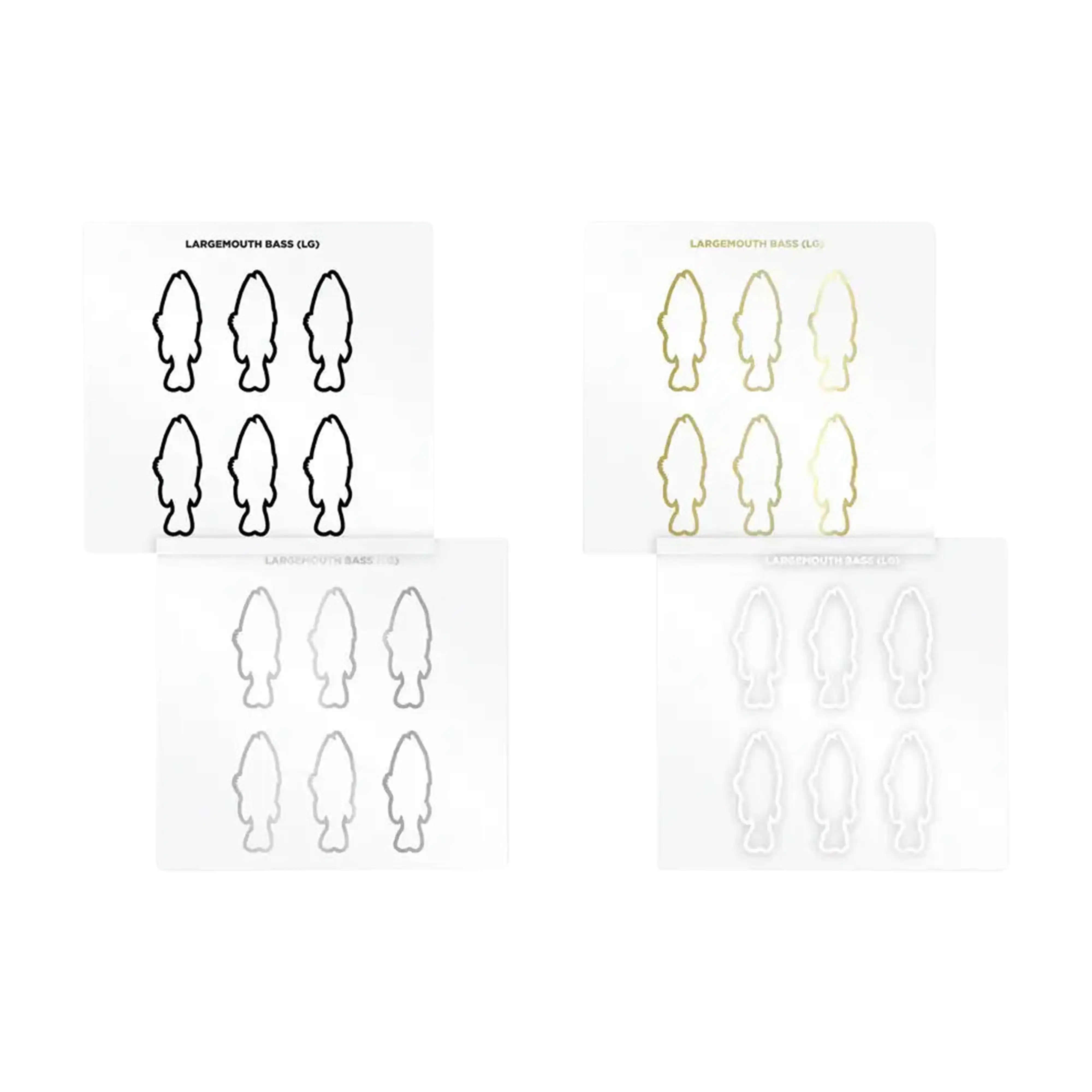 Mud Hole Largemouth Bass Silhouette Rod Decals - Peel & Stick