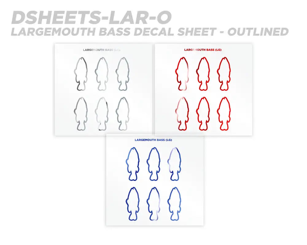 Mud Hole Largemouth Bass Silhouette Rod Decals - Peel & Stick