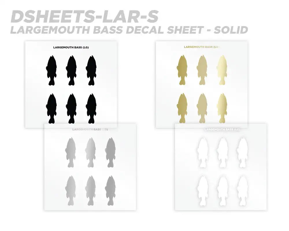 Mud Hole Largemouth Bass Silhouette Rod Decals - Peel & Stick