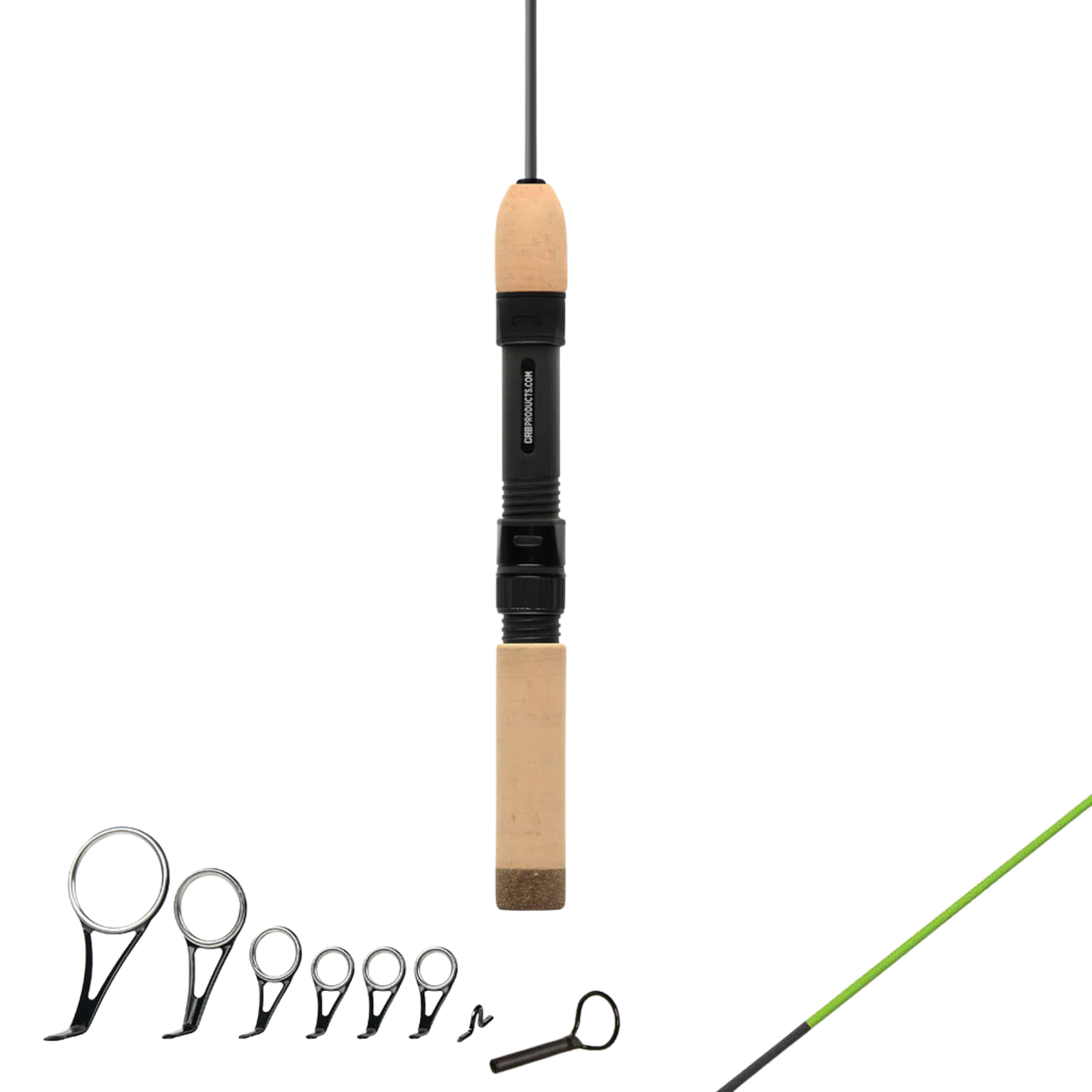 cork handle ice fishing pole Solid Carbon Ice Rod Kits