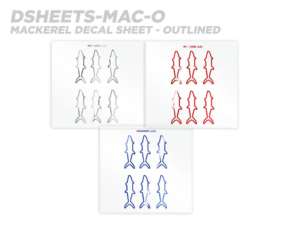 Mud Hole Mackerel Silhouette Rod Decals - Peel & Stick