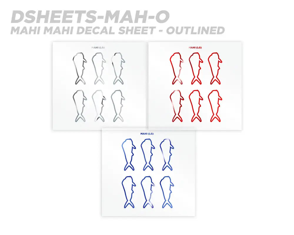 Mud Hole Mahi Mahi Silhouette Rod Decals - Peel & Stick