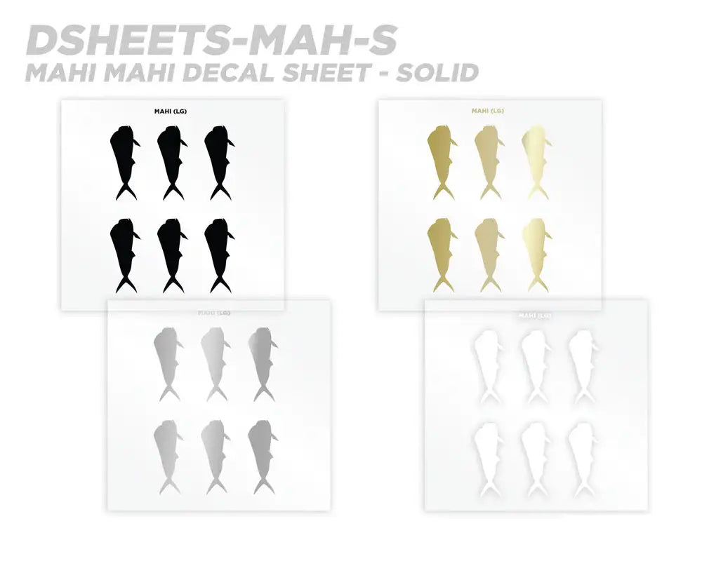 Mud Hole Mahi Mahi Silhouette Rod Decals - Peel & Stick