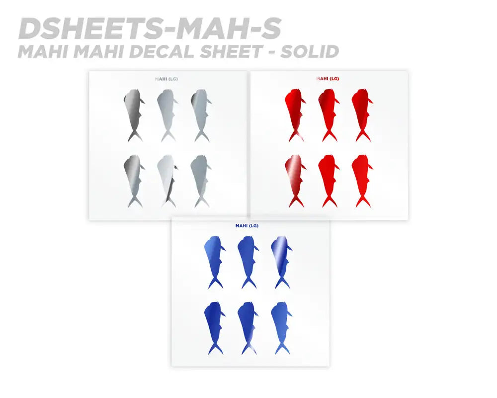 Mud Hole Mahi Mahi Silhouette Rod Decals - Peel & Stick