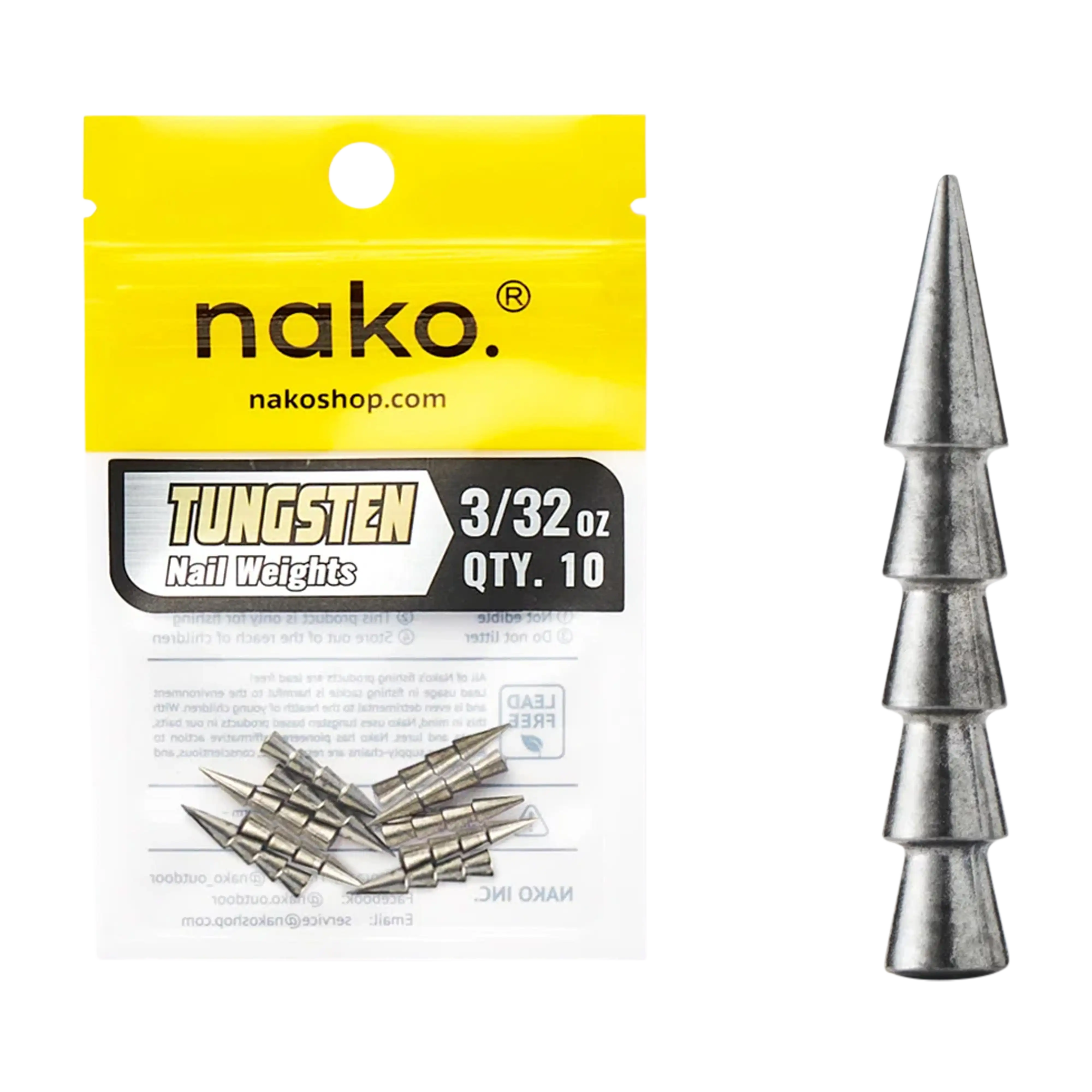 Nako Tungsten Nail Weights - 10pk