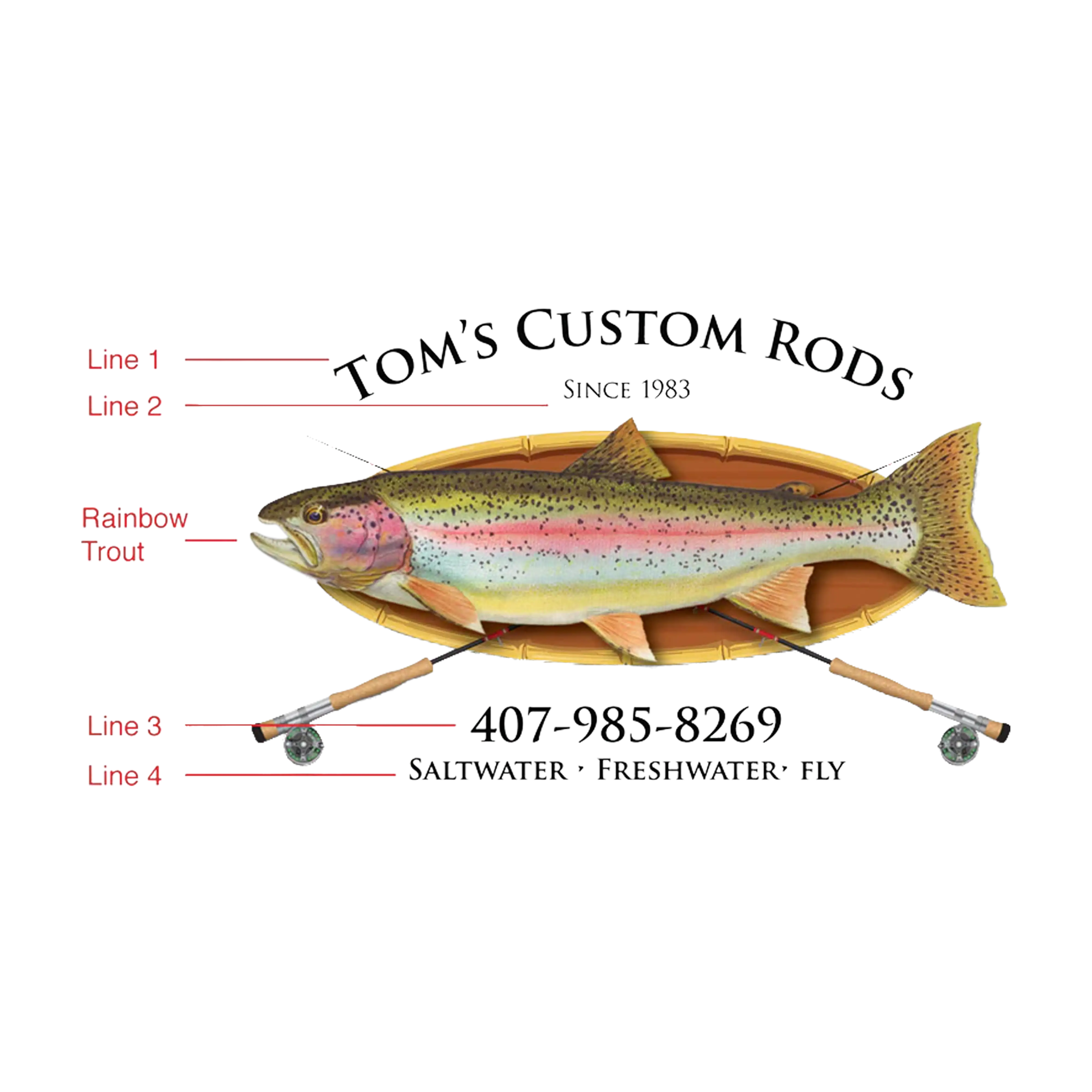 Mud Hole Personalized Can Koozie 001 - Bamboo Frame with Crossing Rods