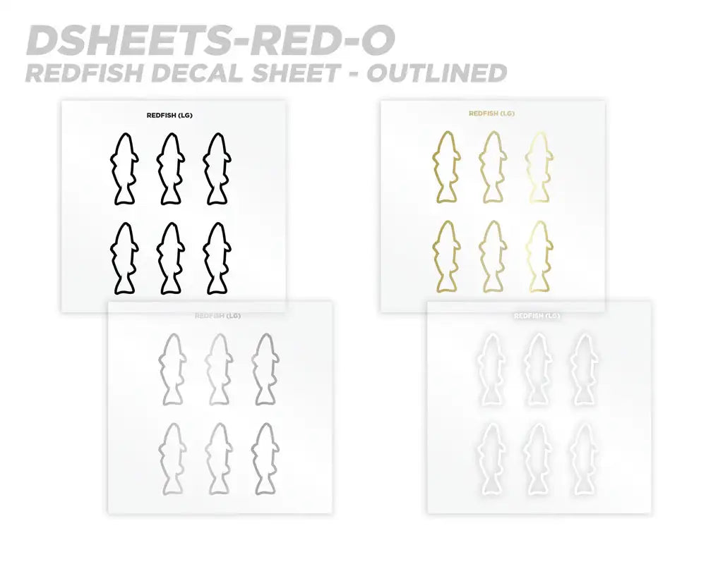 Mud Hole Redfish Silhouette Rod Decals - Peel & Stick