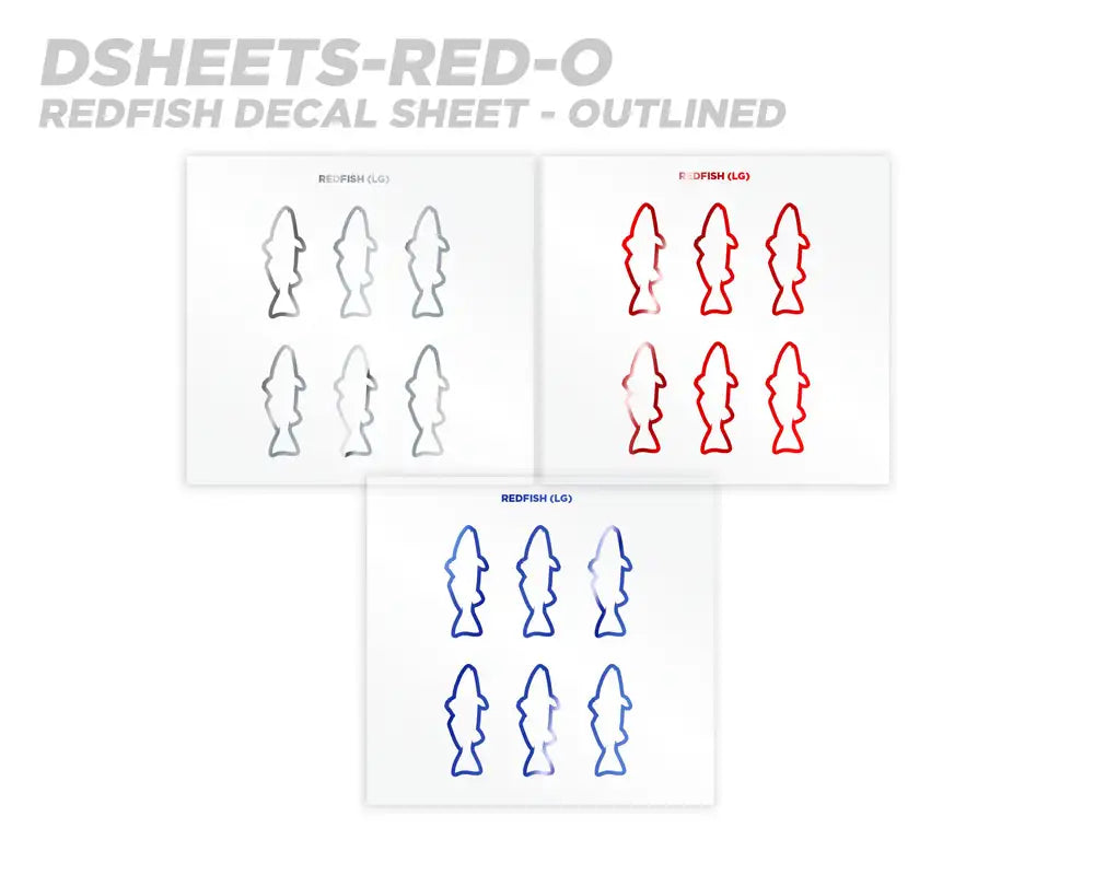 Mud Hole Redfish Silhouette Rod Decals - Peel & Stick