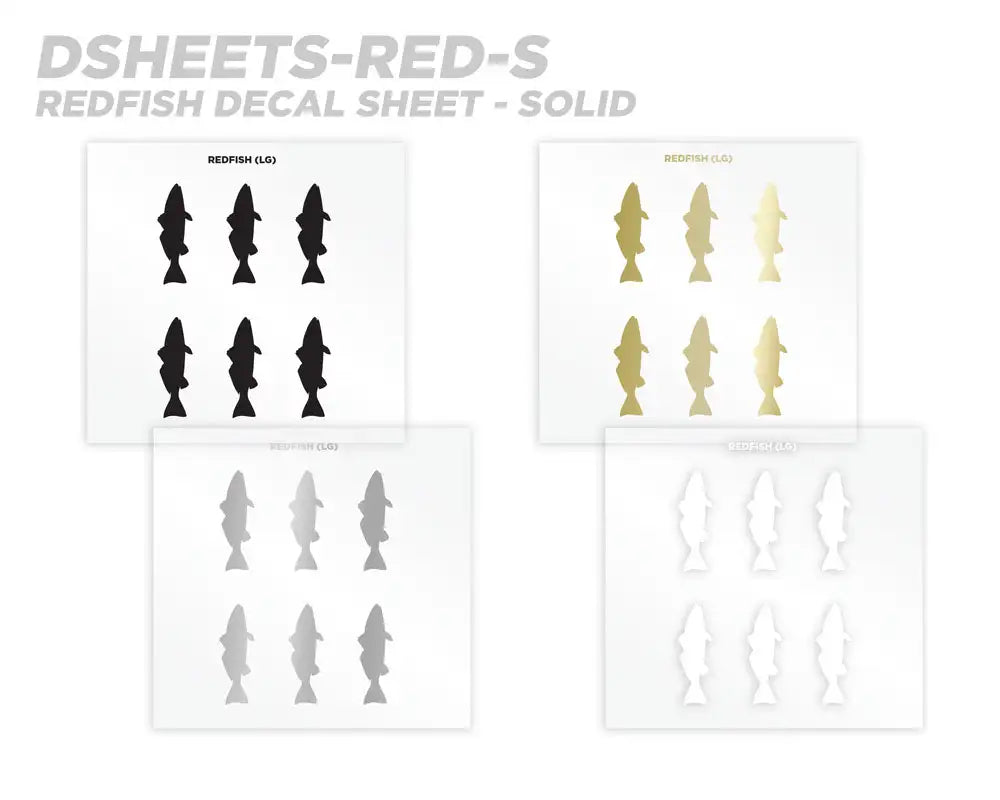 Mud Hole Redfish Silhouette Rod Decals - Peel & Stick