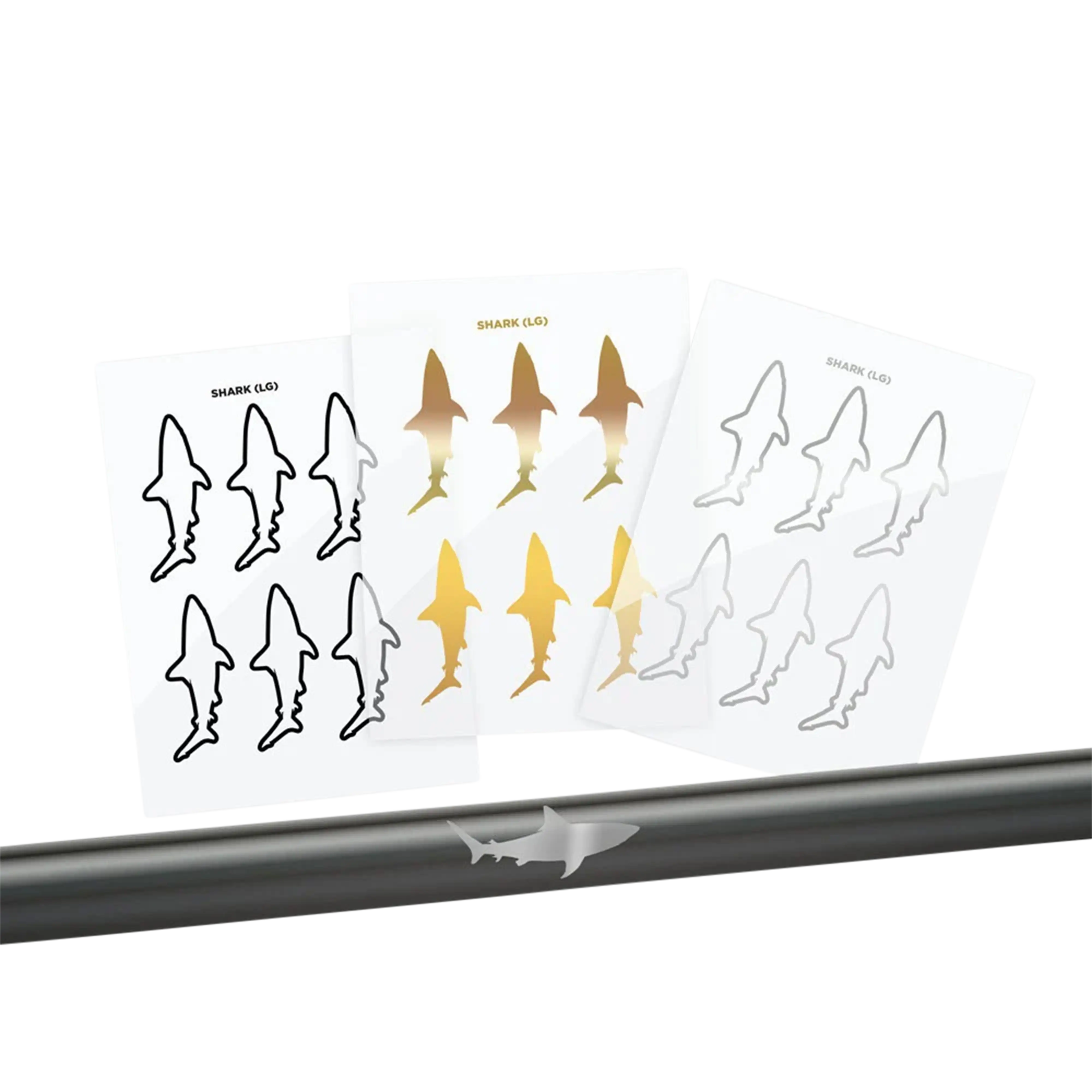 Mud Hole Shark Silhouette Rod Decals - Peel & Stick