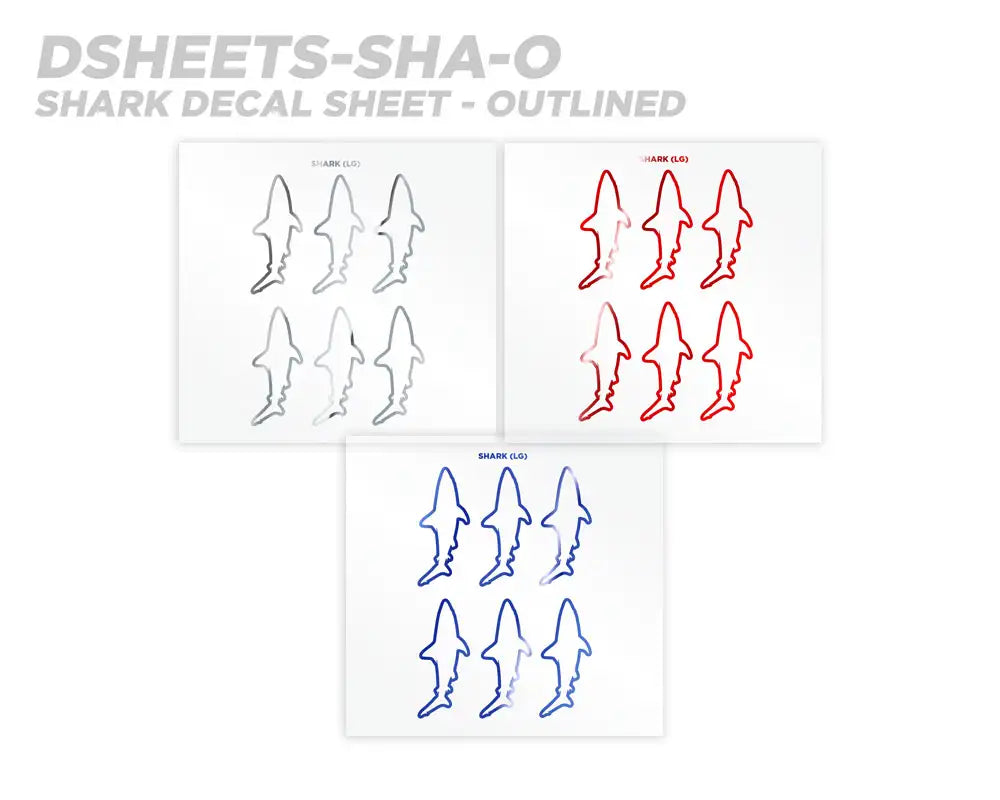 Mud Hole Shark Silhouette Rod Decals - Peel & Stick