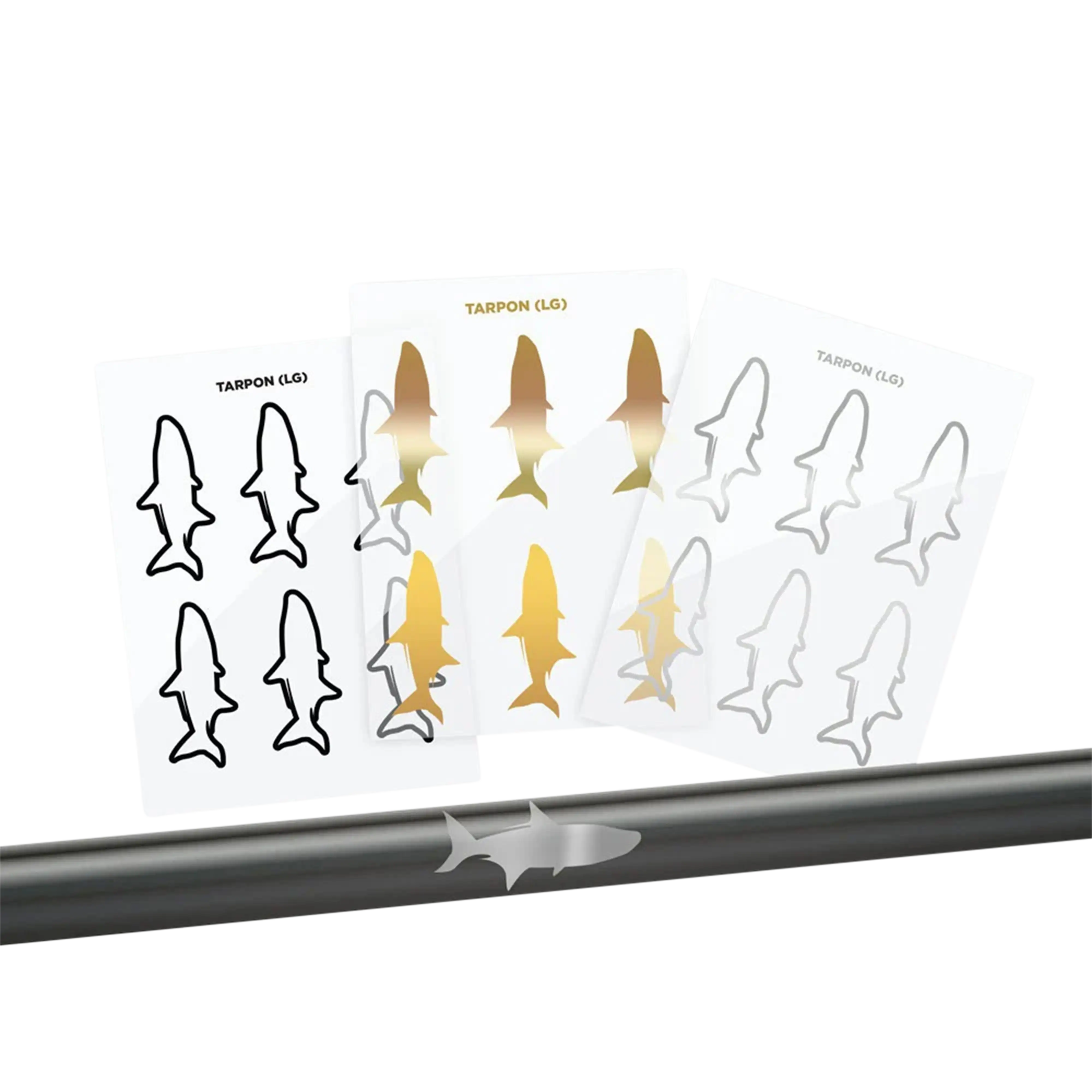 Mud Hole Tarpon Silhouette Rod Decals - Peel & Stick