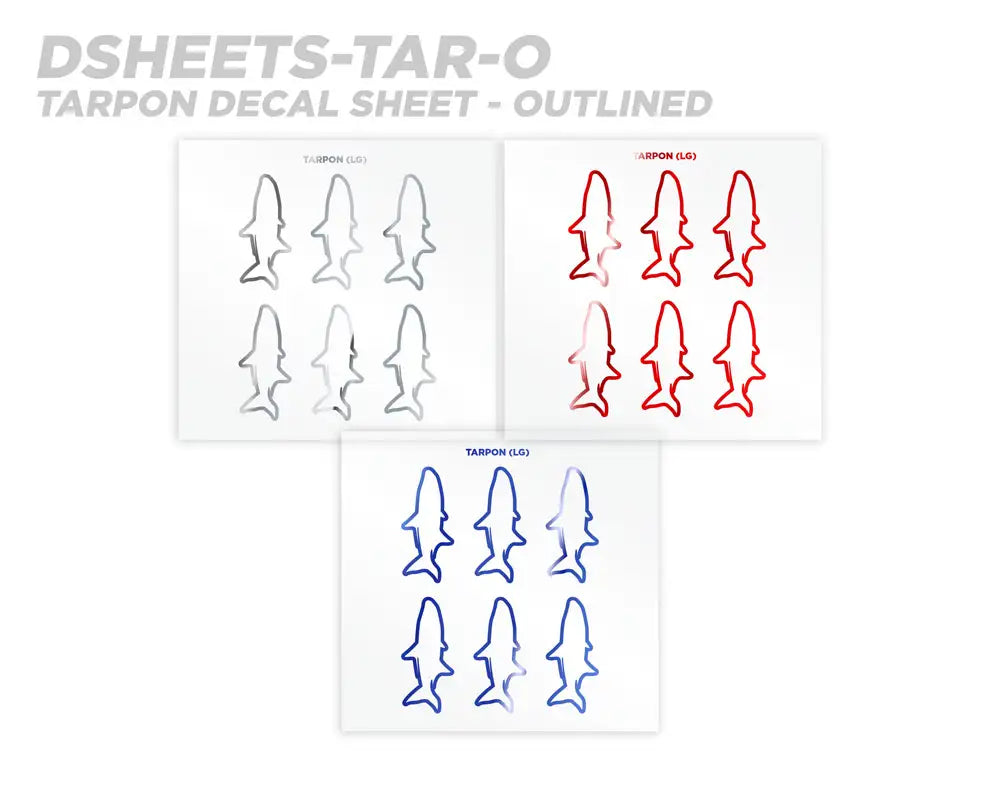 Mud Hole Tarpon Silhouette Rod Decals - Peel & Stick