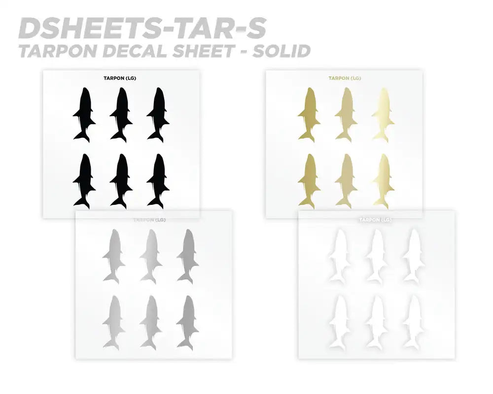 Mud Hole Tarpon Silhouette Rod Decals - Peel & Stick