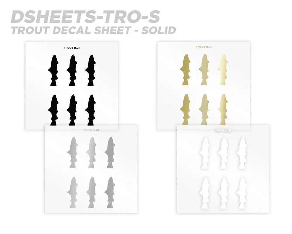 Mud Hole Trout Silhouette Rod Decals - Peel & Stick