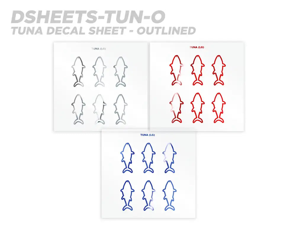 Mud Hole Tuna Silhouette Rod Decals - Peel & Stick