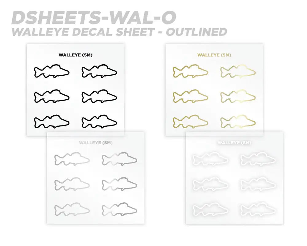 Mud Hole Walleye Silhouette Rod Decals - Peel & Stick