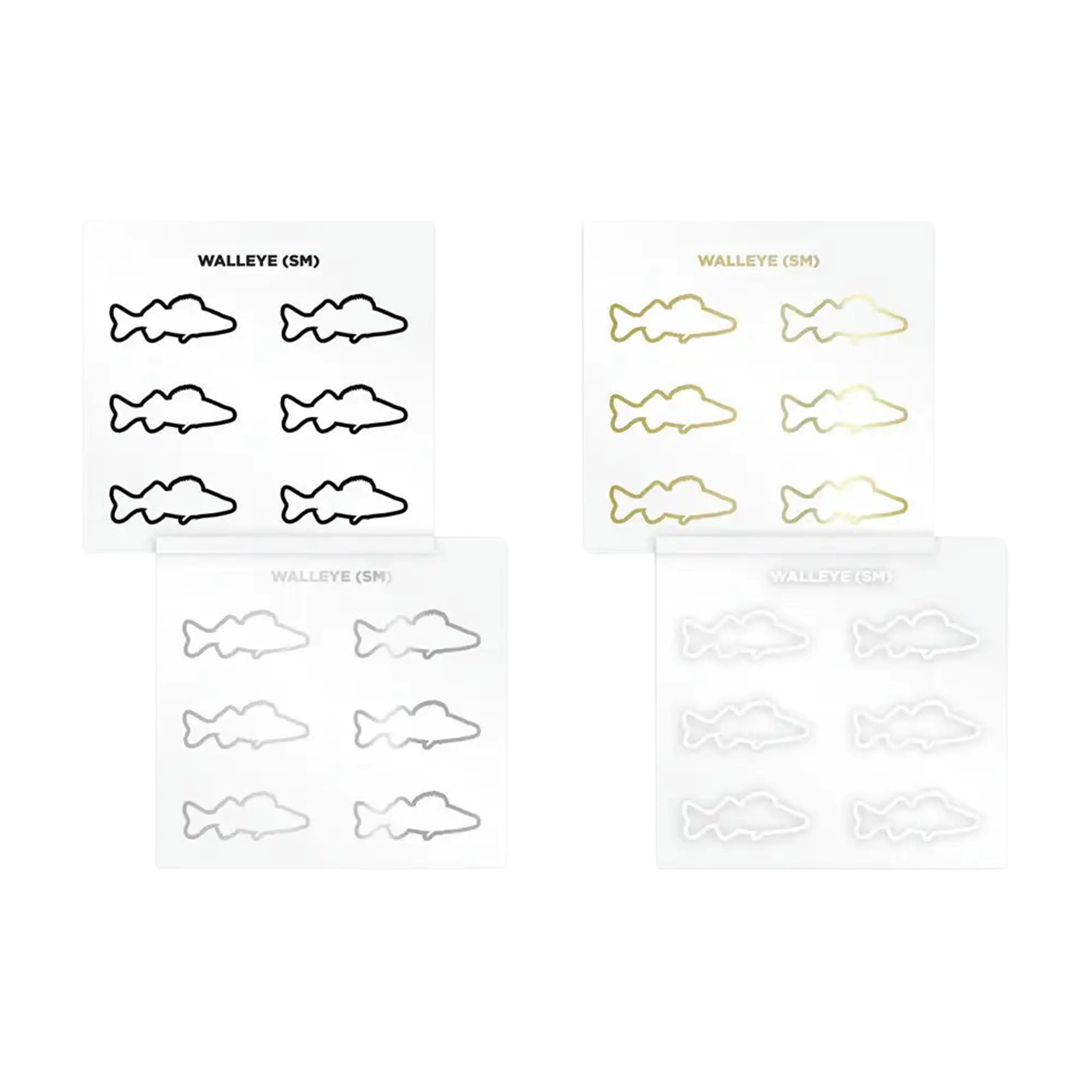 Mud Hole Walleye Silhouette Rod Decals - Peel & Stick