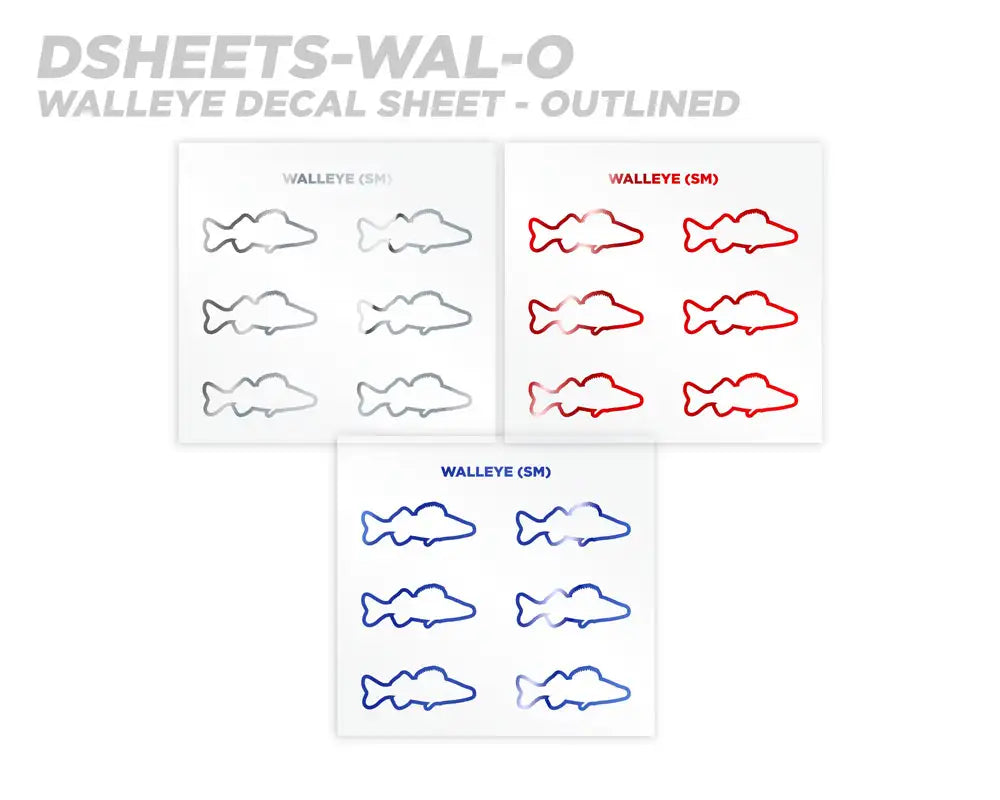 Mud Hole Walleye Silhouette Rod Decals - Peel & Stick