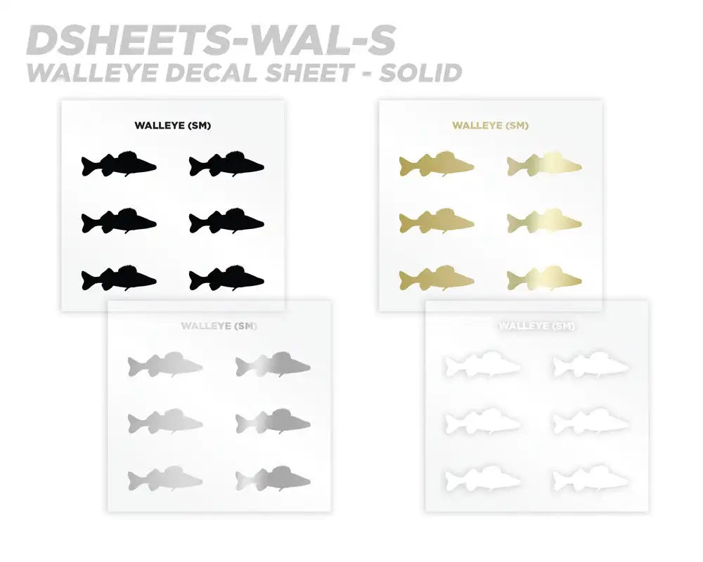 Mud Hole Walleye Silhouette Rod Decals - Peel & Stick