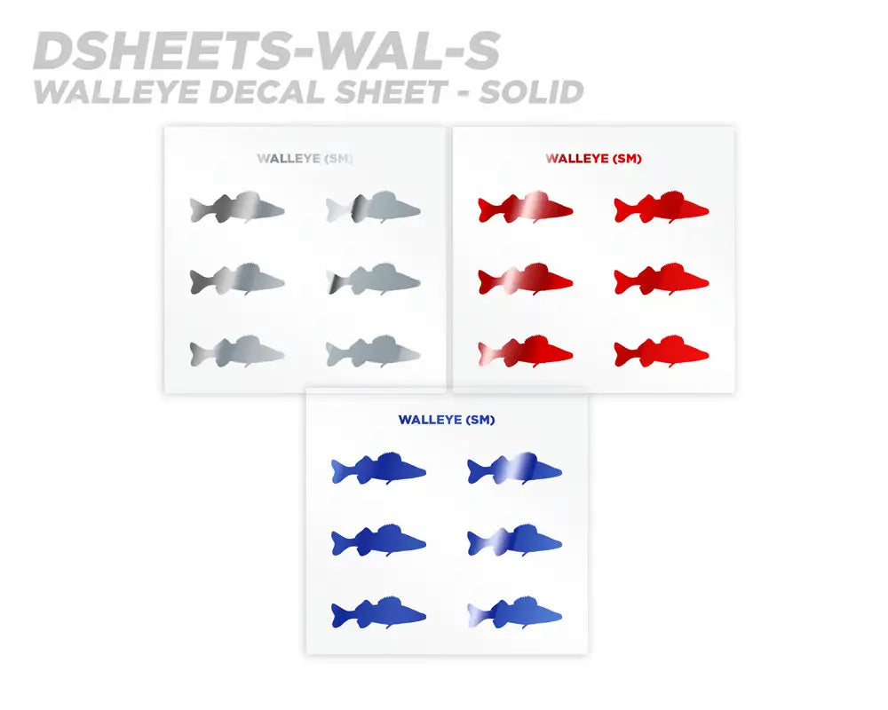 Mud Hole Walleye Silhouette Rod Decals - Peel & Stick