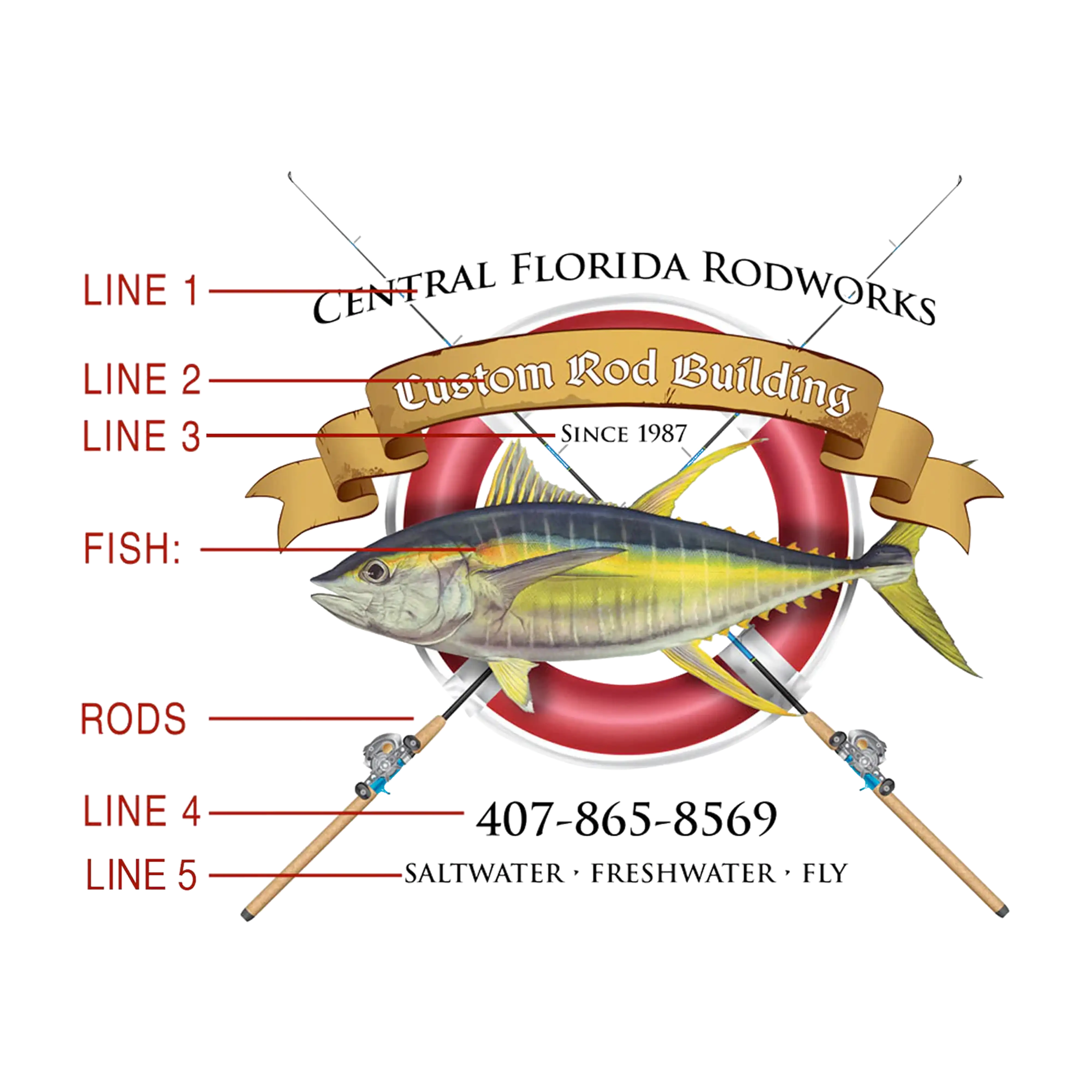 Women's Custom T-Shirt: Life Ring with Crossing Rods