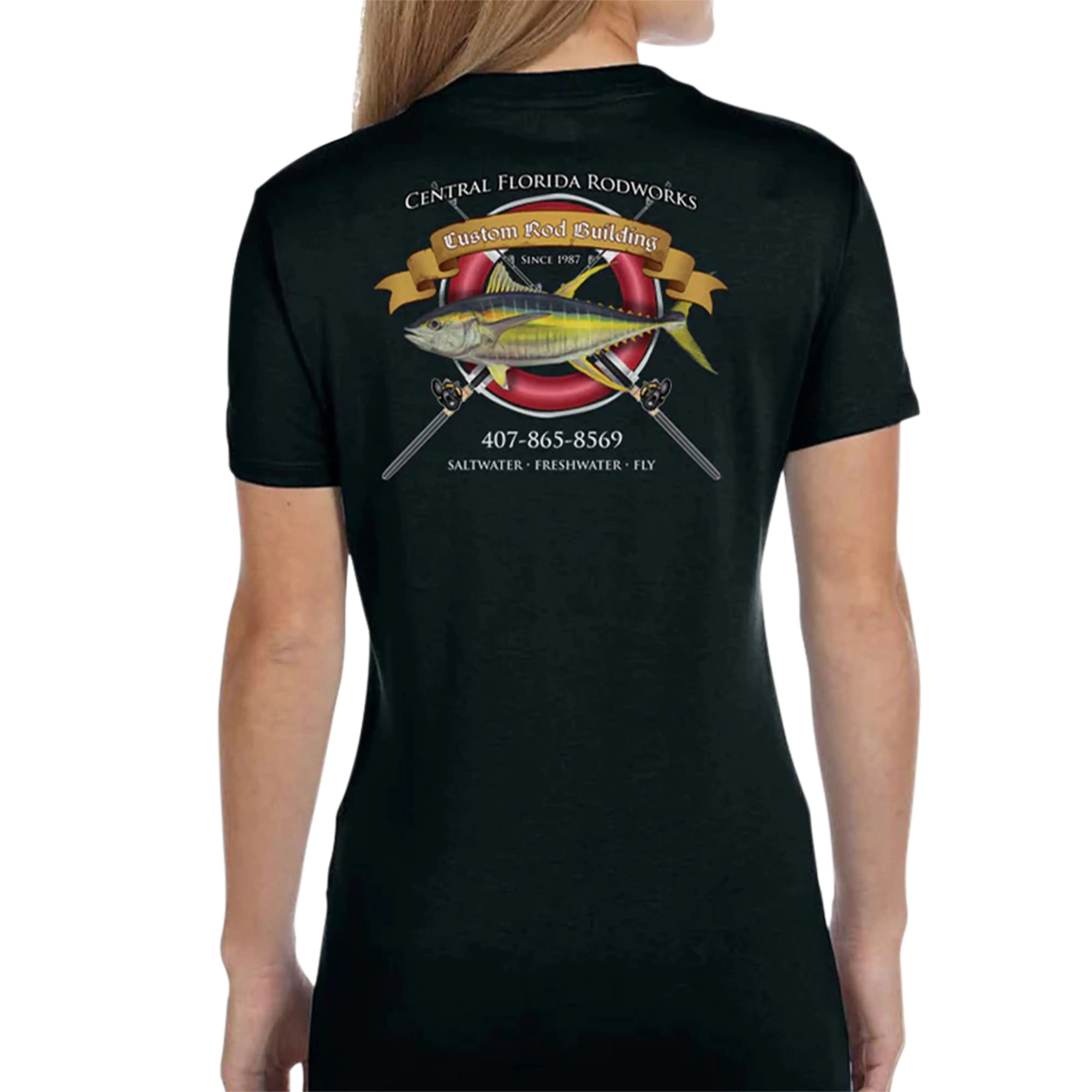 Women's Custom T-Shirt: Life Ring with Crossing Rods