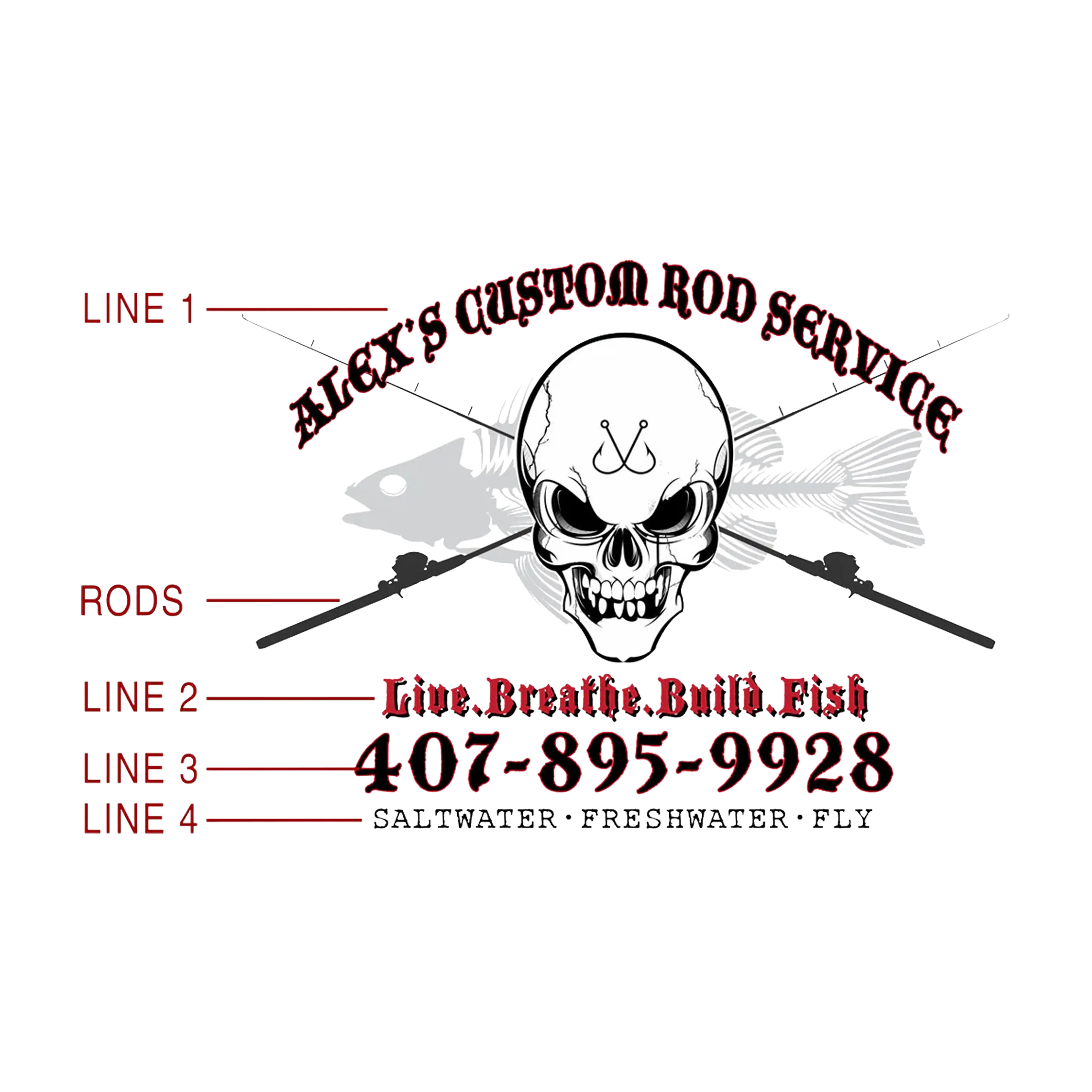 Women's Custom T-Shirt: Skull with Crossing Rods