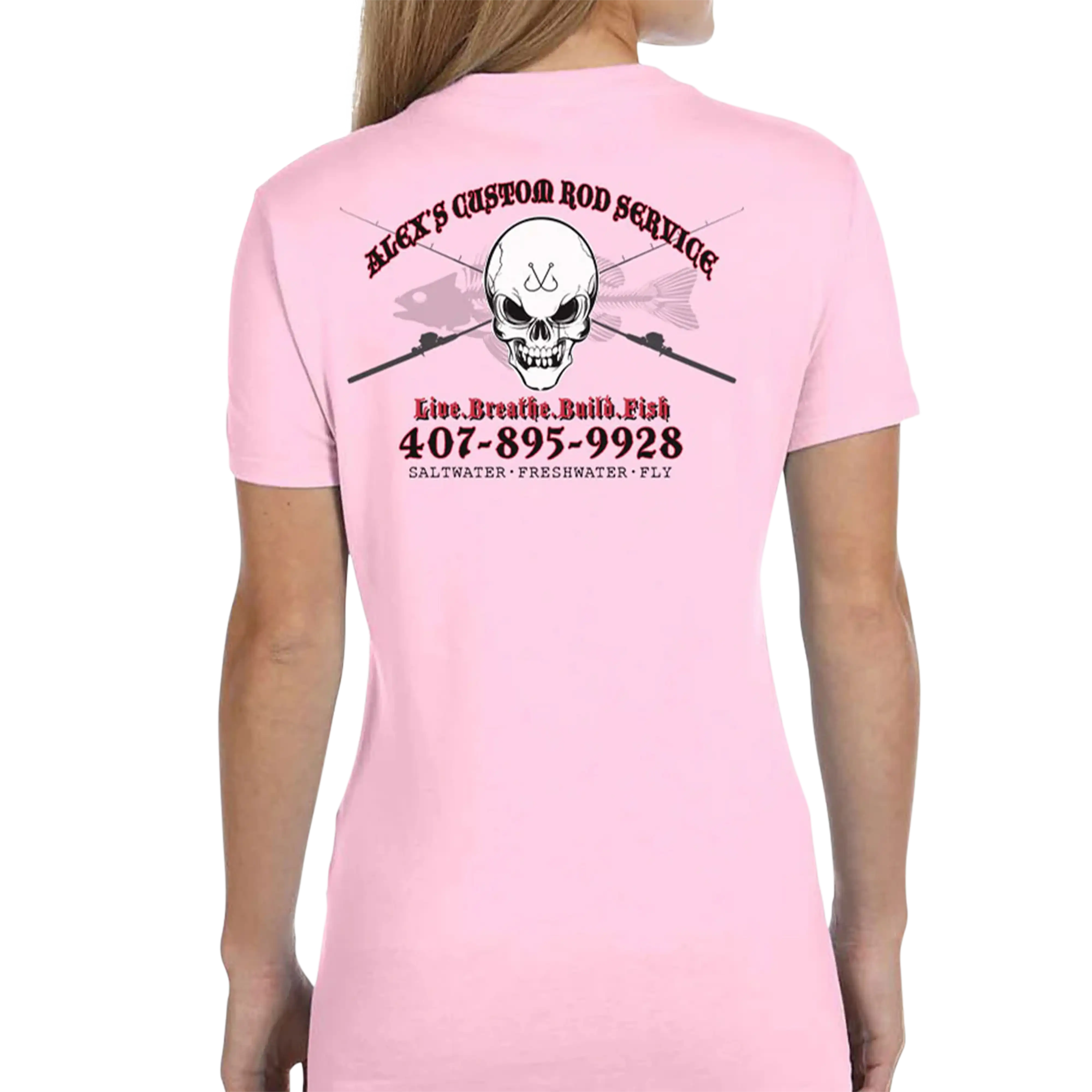 Women's Custom T-Shirt: Skull with Crossing Rods