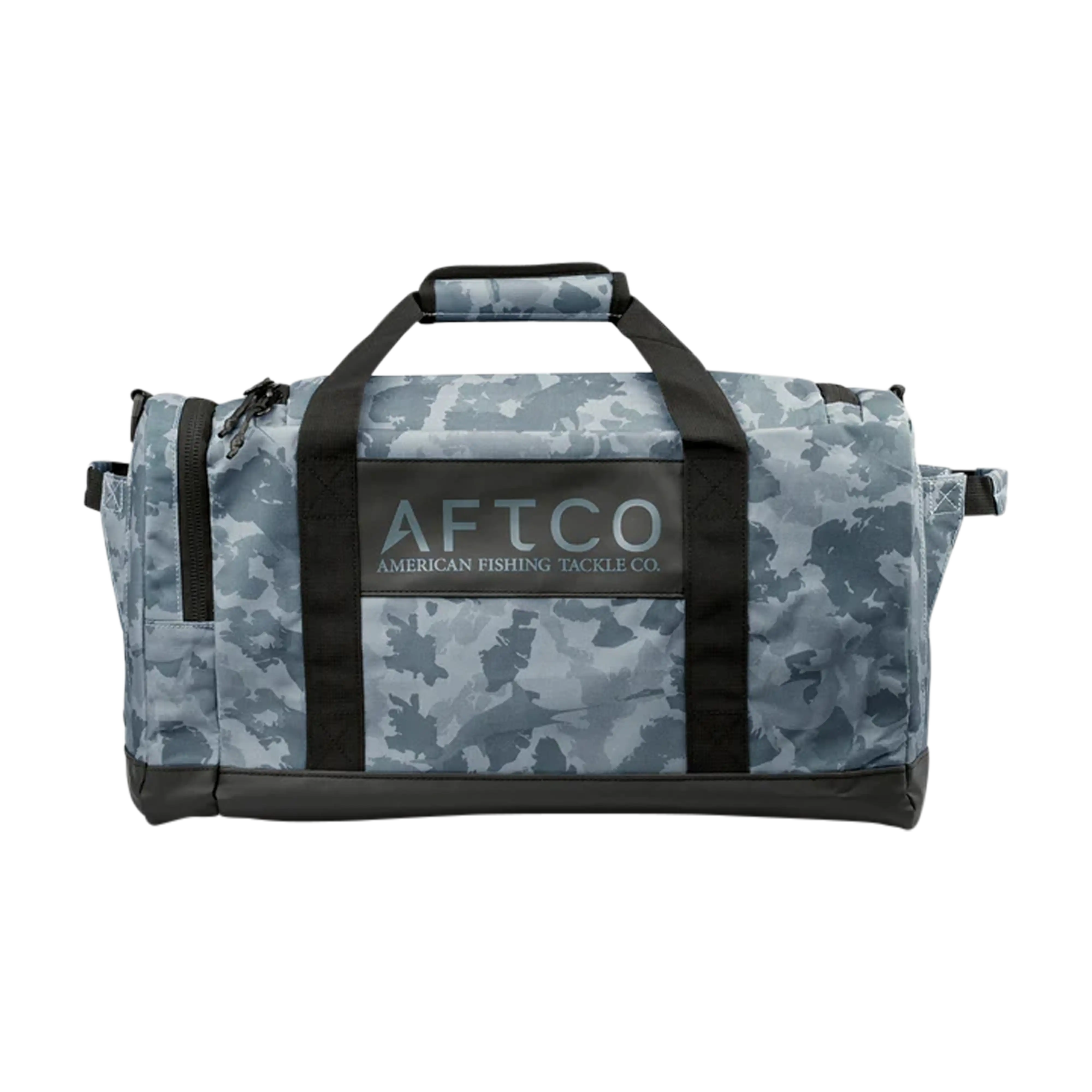 Aftco 50 liter boat bag navy grander camo logo