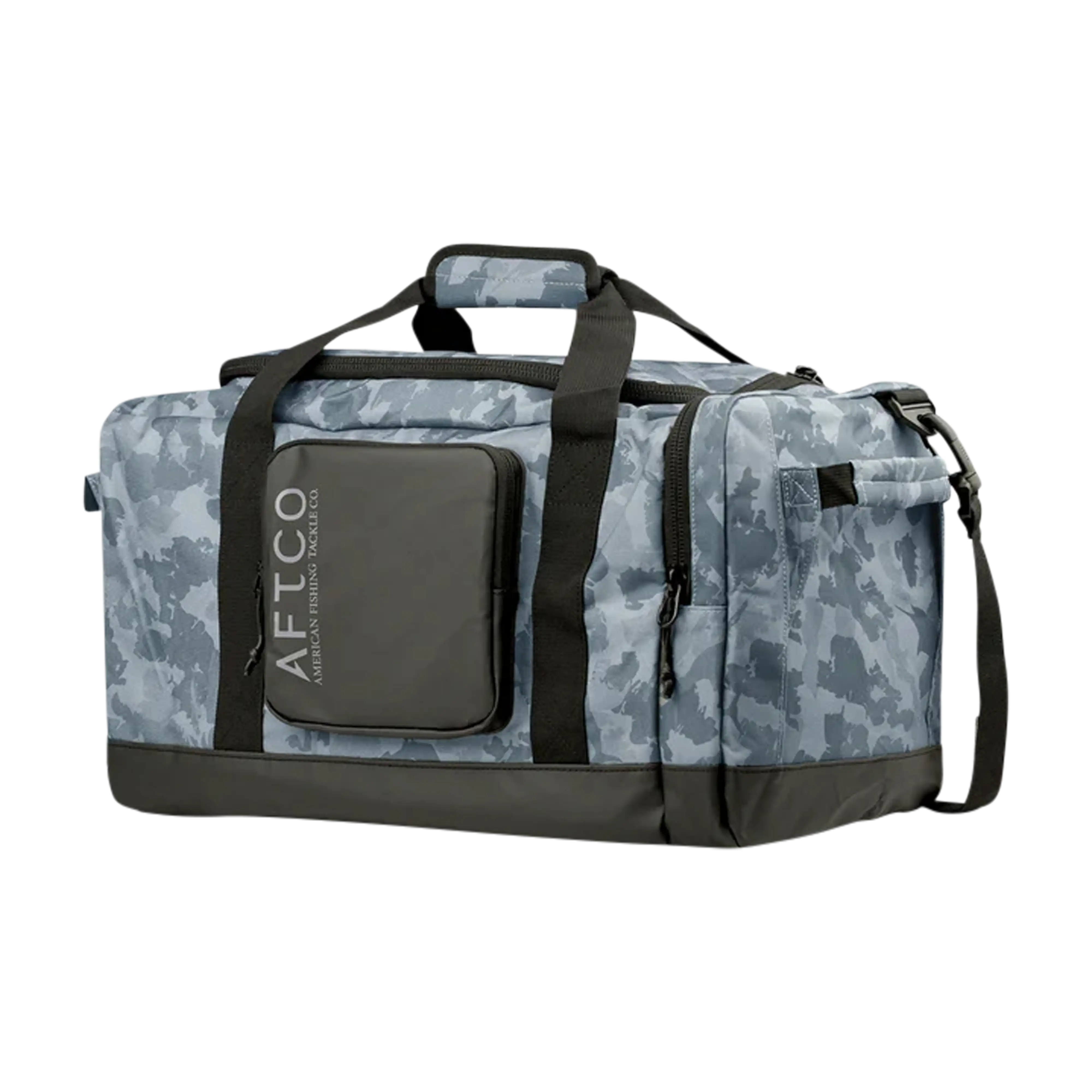 Aftco 50 liter boat bag navy grander camo back side view