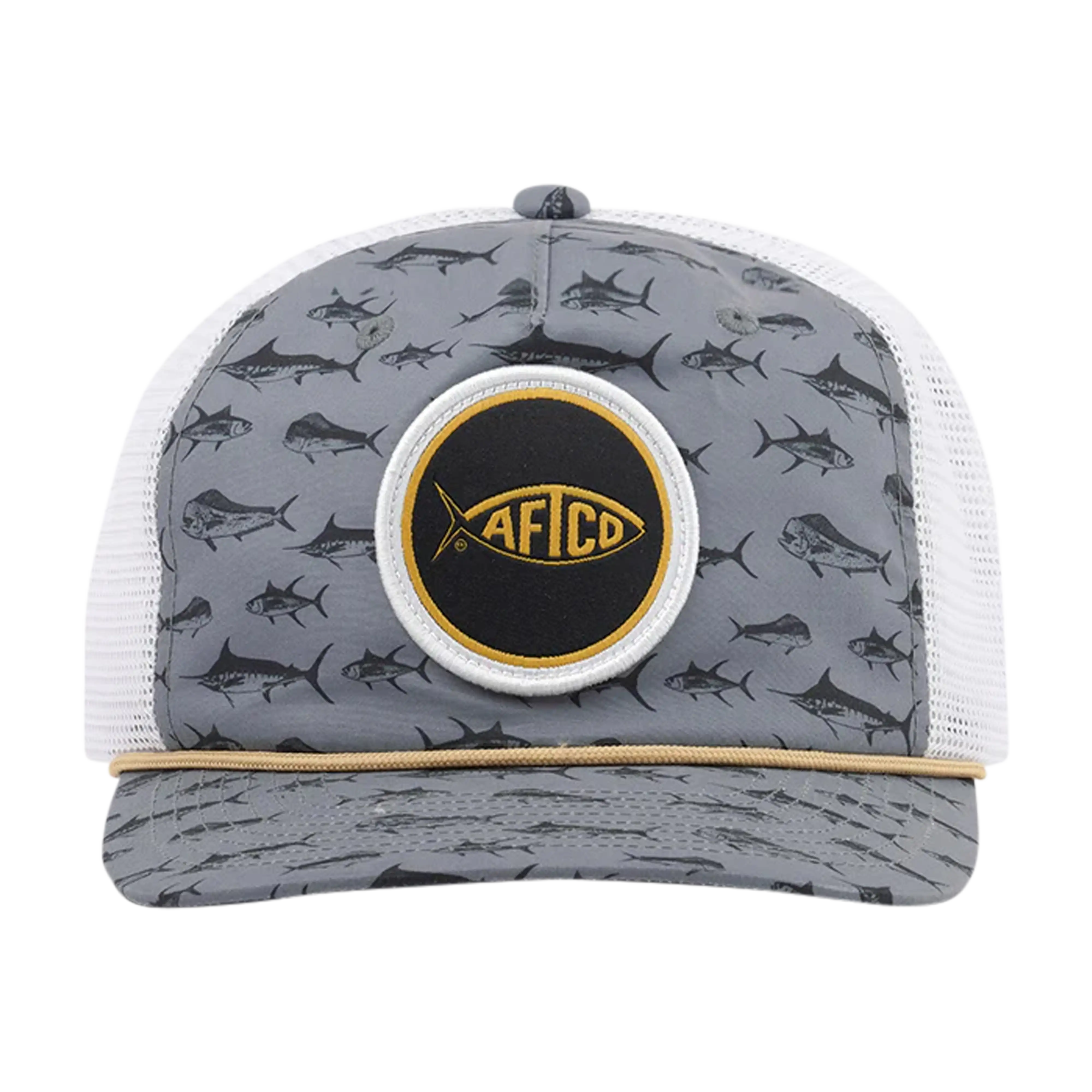 AFTCO Big 3 trucker hat in Charcoal - front
