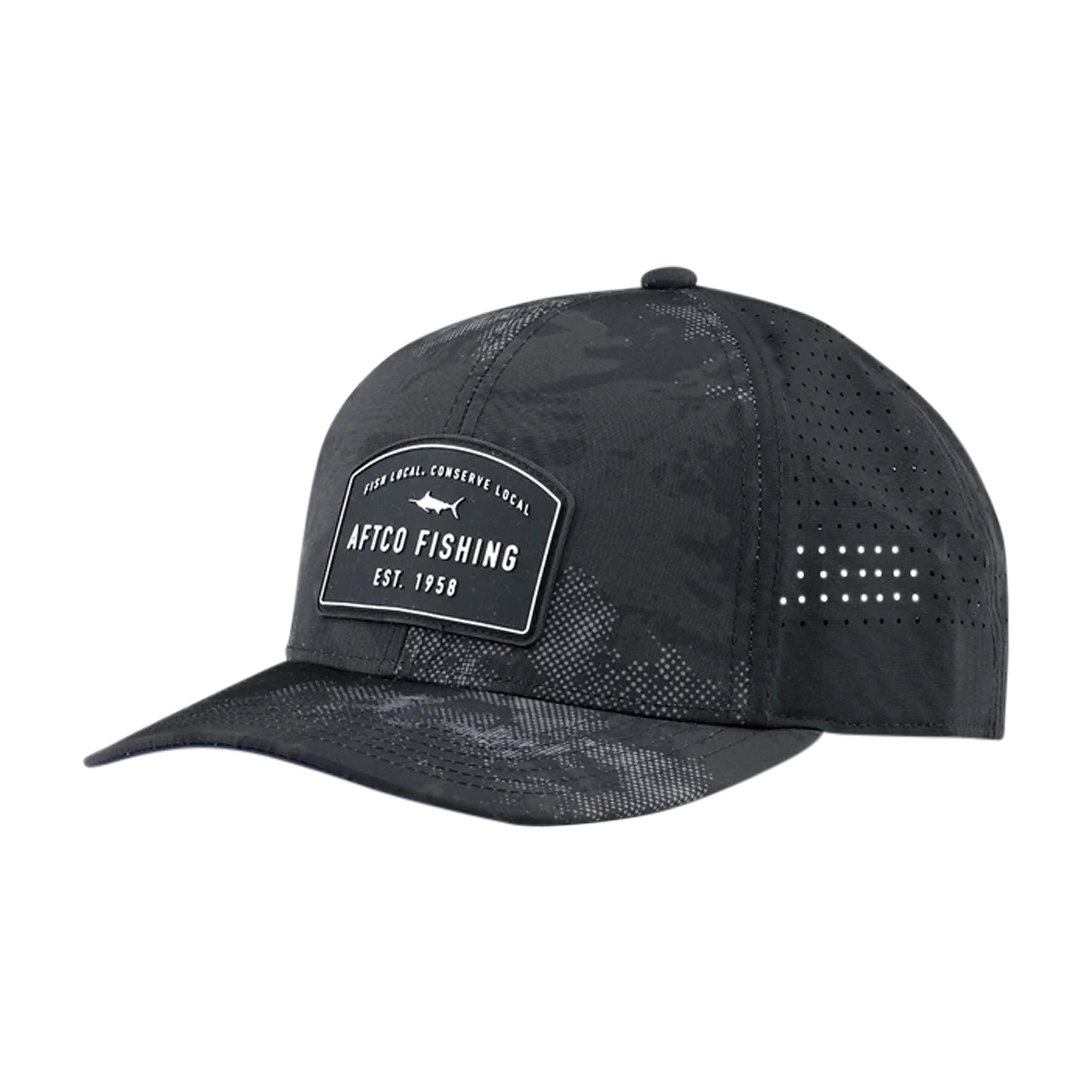 AFTCO Deuce hat in Black Storm Camo