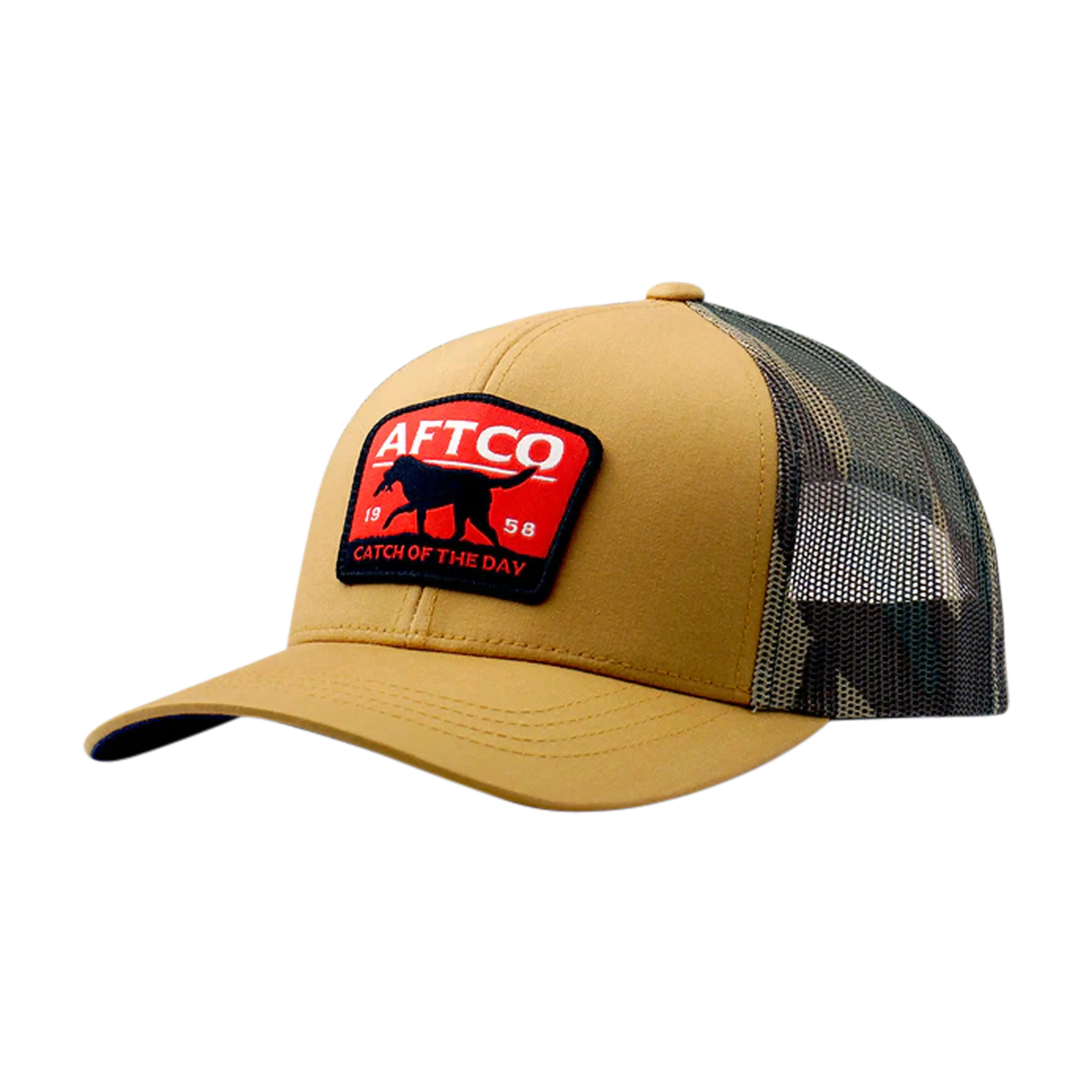AFTCO Fetch low profile trucker hat in Dark Sand