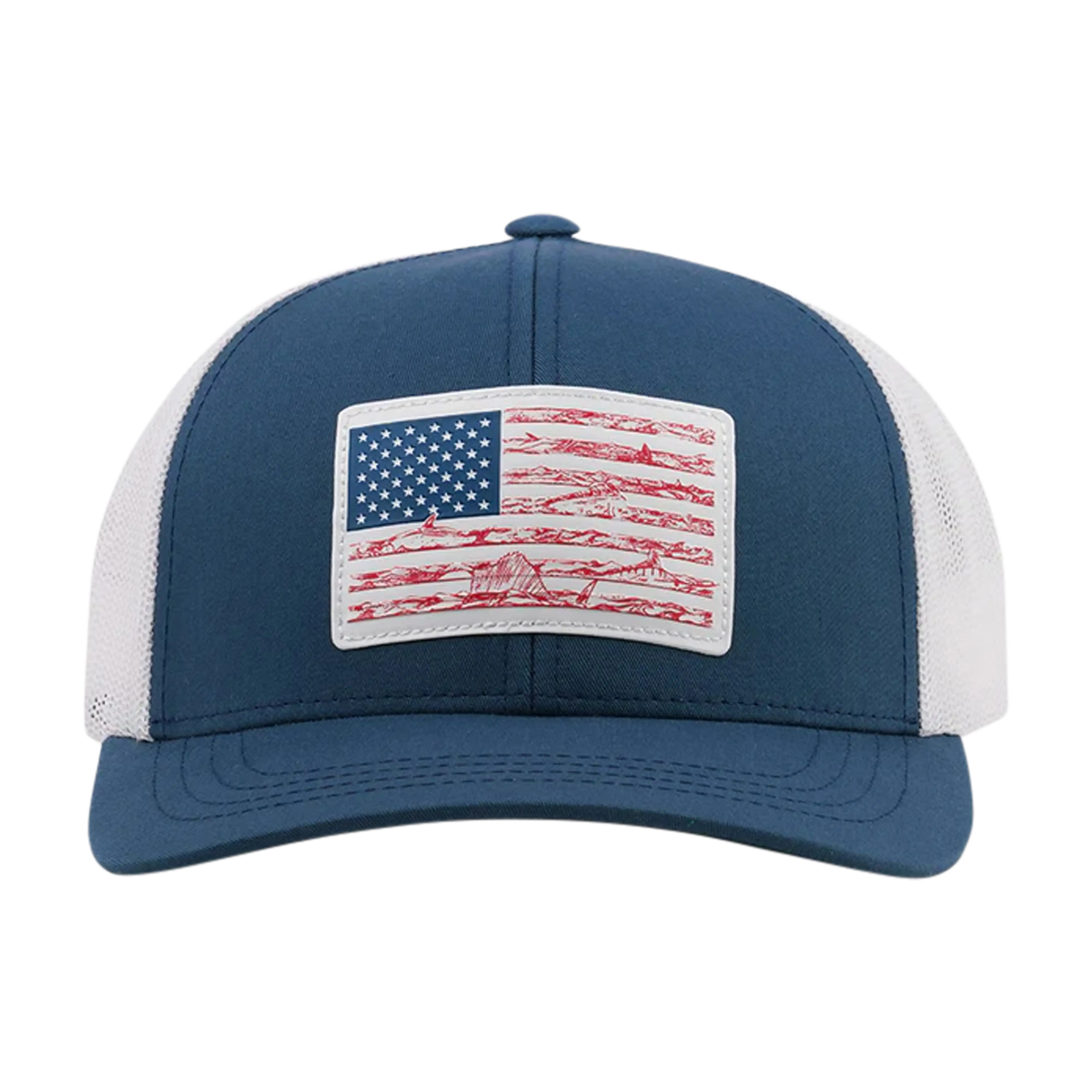 AFTCO Wavy trucker hat in Navy - front